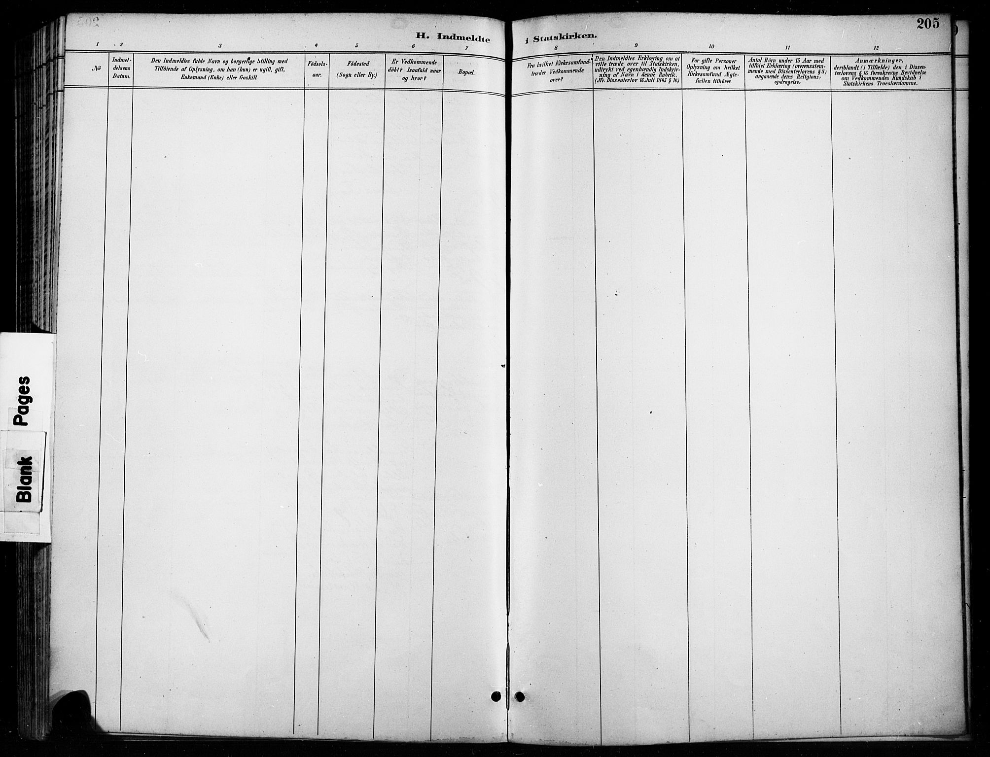 Vardal prestekontor, SAH/PREST-100/H/Ha/Haa/L0011: Parish register (official) no. 11, 1891-1901, p. 205