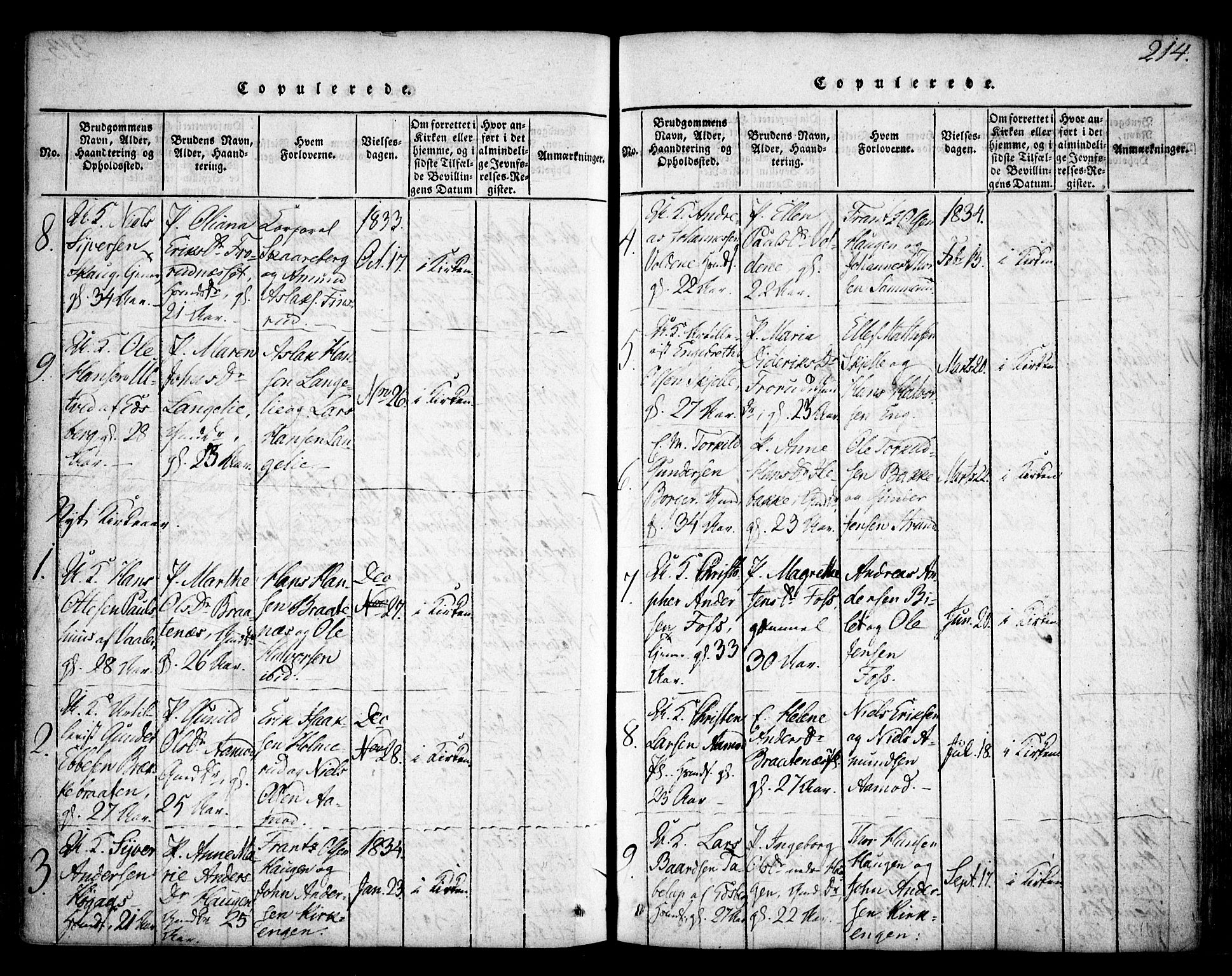 Skiptvet prestekontor Kirkebøker, SAO/A-20009/F/Fa/L0005: Parish register (official) no. 5, 1814-1838, p. 214