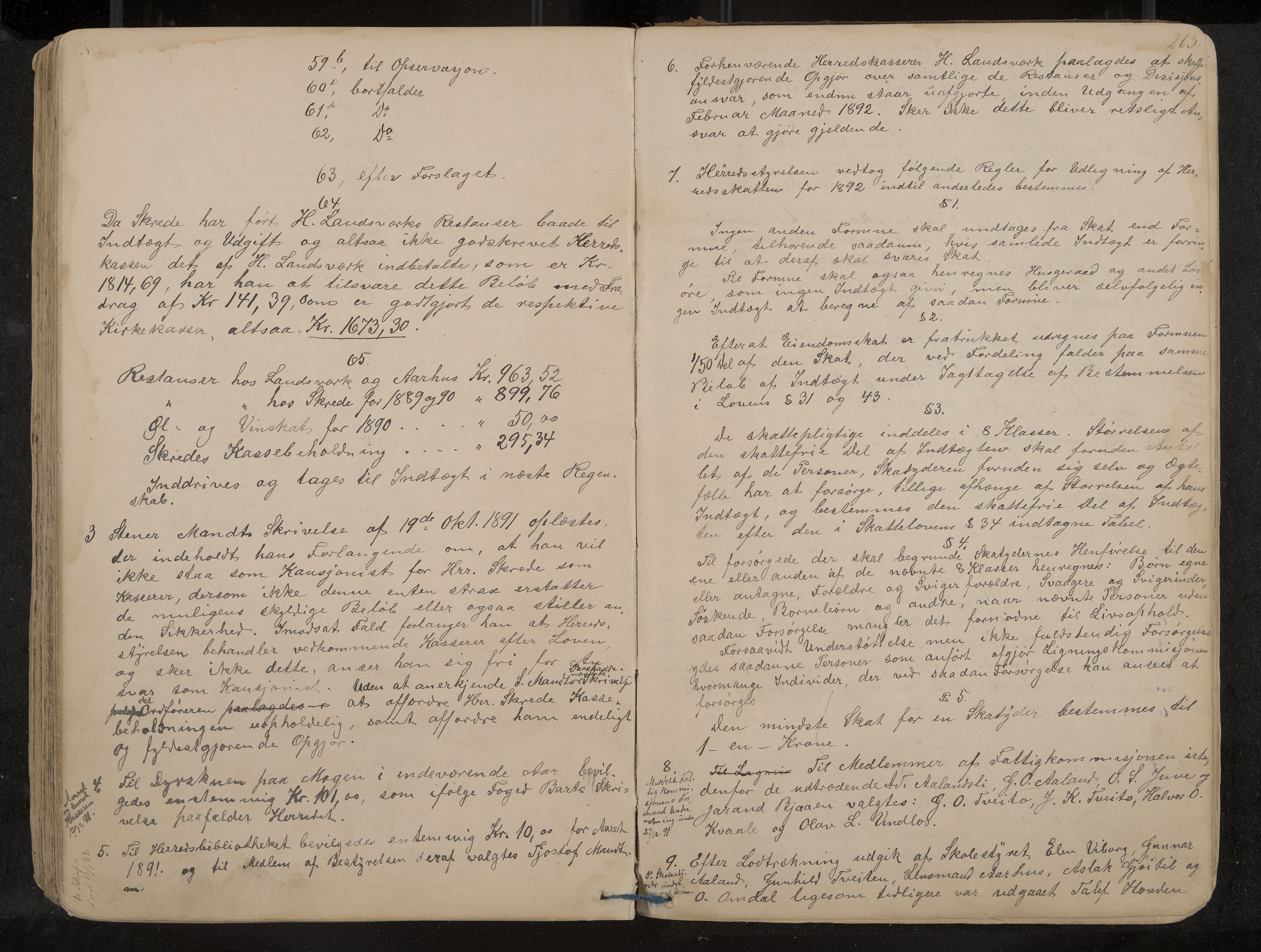 Lårdal formannskap og sentraladministrasjon, IKAK/0833021/A/L0002: Møtebok, 1865-1893, p. 263