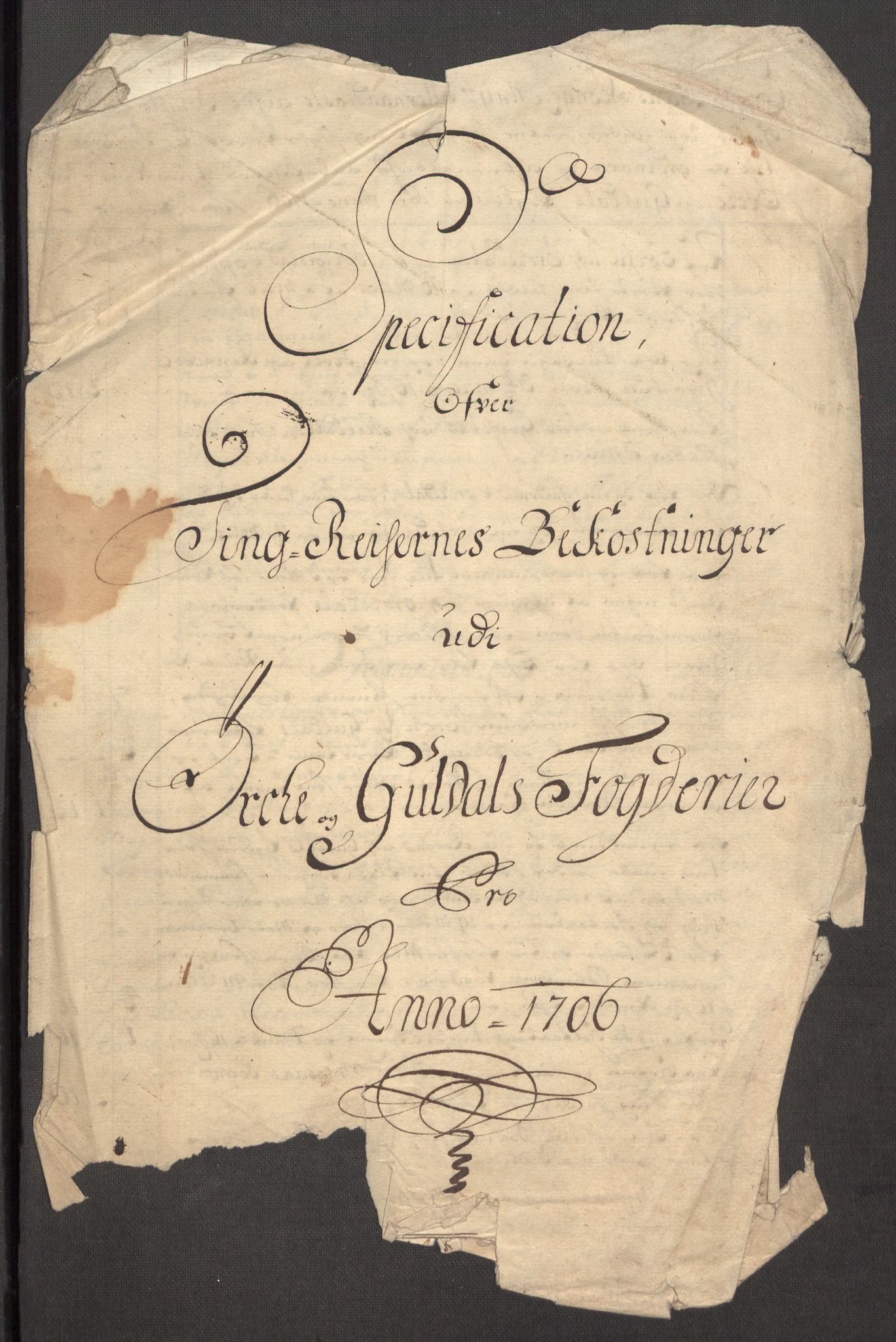 Rentekammeret inntil 1814, Reviderte regnskaper, Fogderegnskap, AV/RA-EA-4092/R60/L3956: Fogderegnskap Orkdal og Gauldal, 1706, p. 386