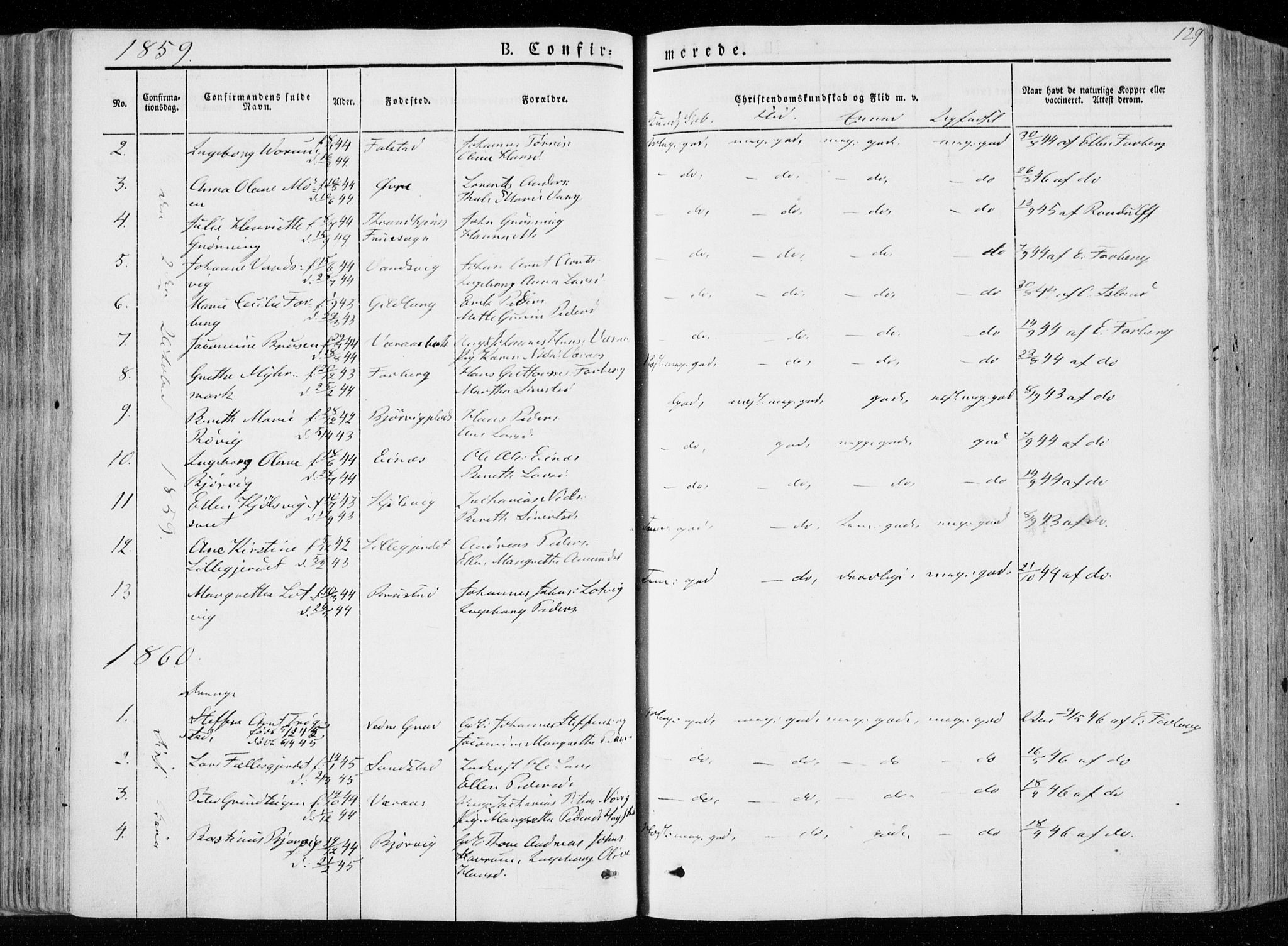 Ministerialprotokoller, klokkerbøker og fødselsregistre - Nord-Trøndelag, SAT/A-1458/722/L0218: Parish register (official) no. 722A05, 1843-1868, p. 129