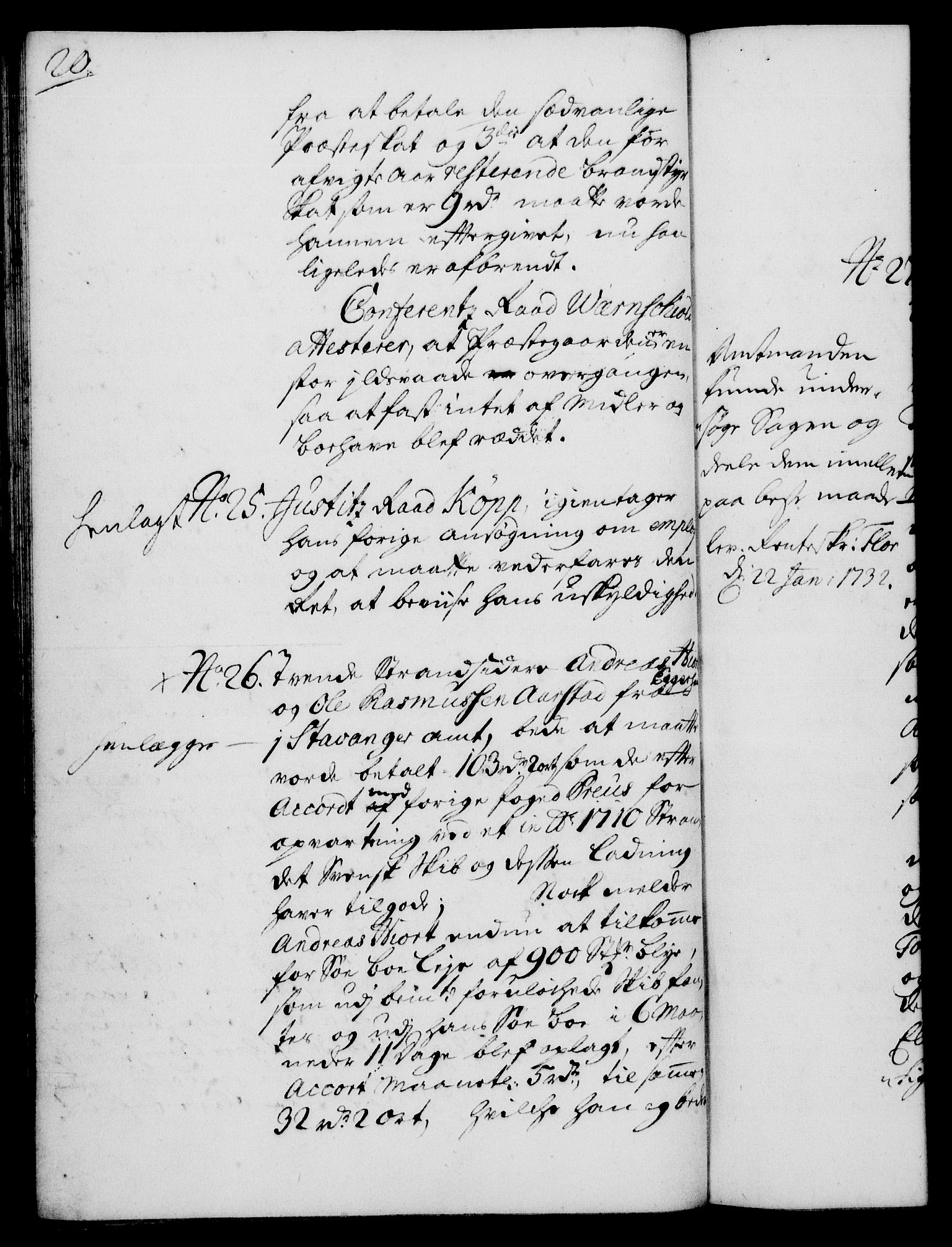 Rentekammeret, Kammerkanselliet, RA/EA-3111/G/Gh/Gha/L0014: Norsk ekstraktmemorialprotokoll. Merket RK 53.59, 1731-1732, p. 20