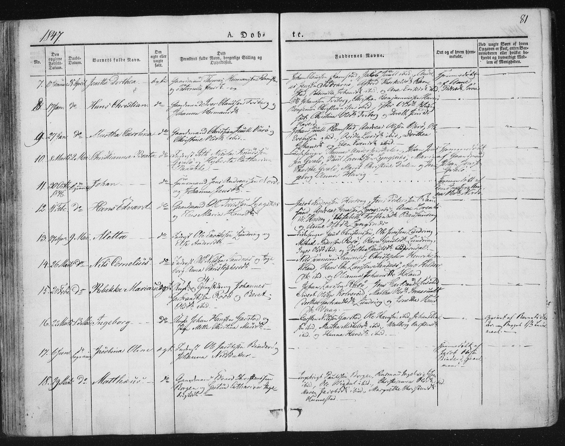 Ministerialprotokoller, klokkerbøker og fødselsregistre - Nord-Trøndelag, SAT/A-1458/784/L0669: Parish register (official) no. 784A04, 1829-1859, p. 81
