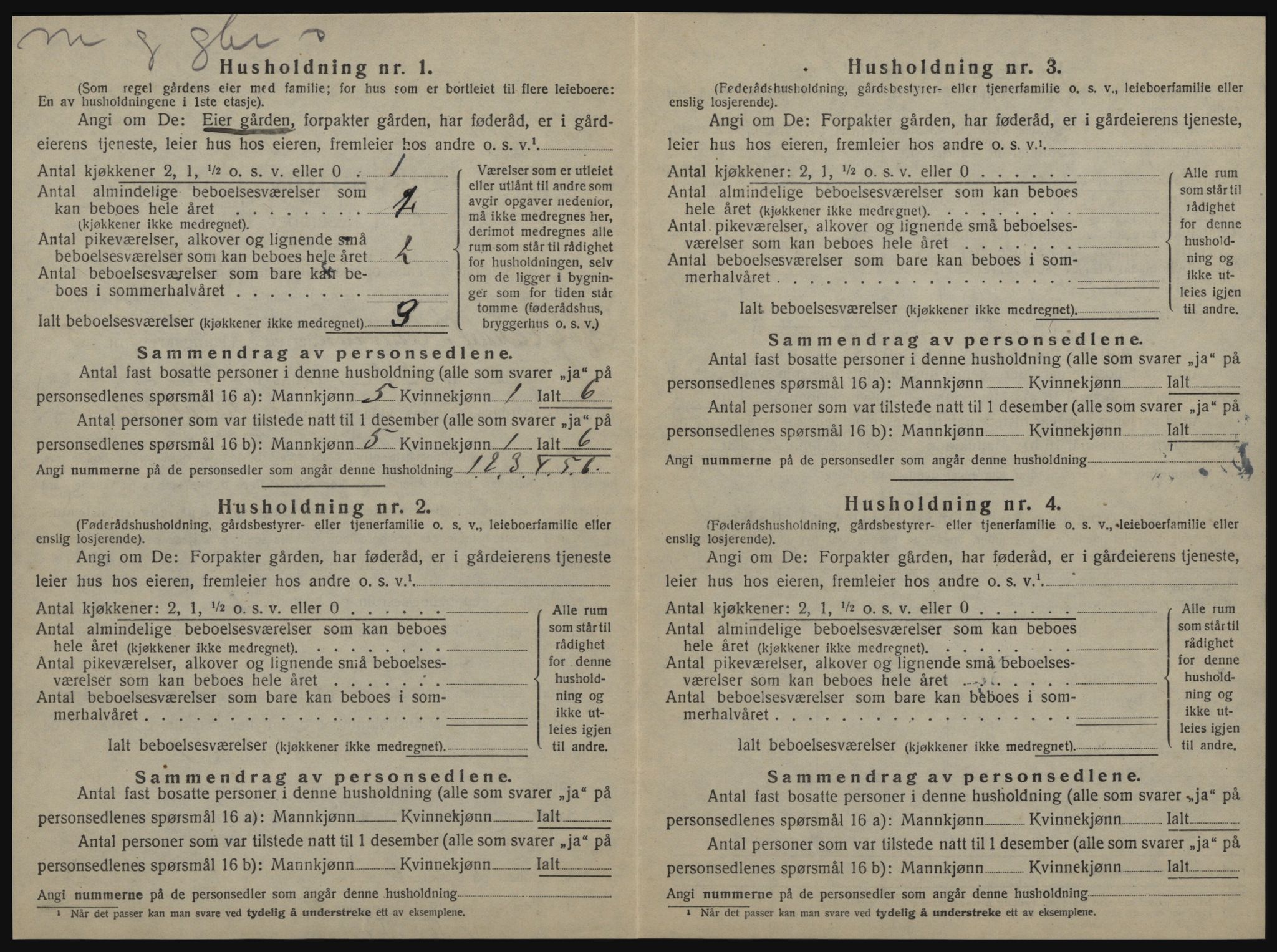 SAT, 1920 census for Hølonda, 1920, p. 396