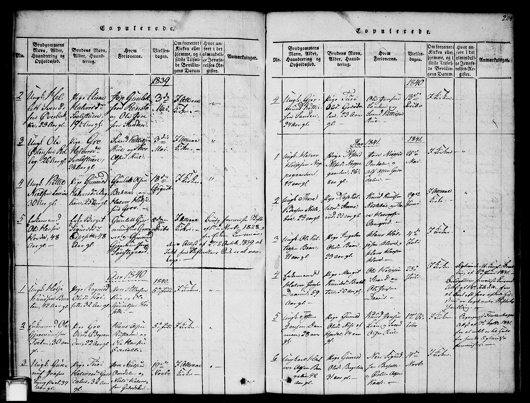 Gransherad kirkebøker, SAKO/A-267/G/Gb/L0001: Parish register (copy) no. II 1, 1815-1860, p. 204