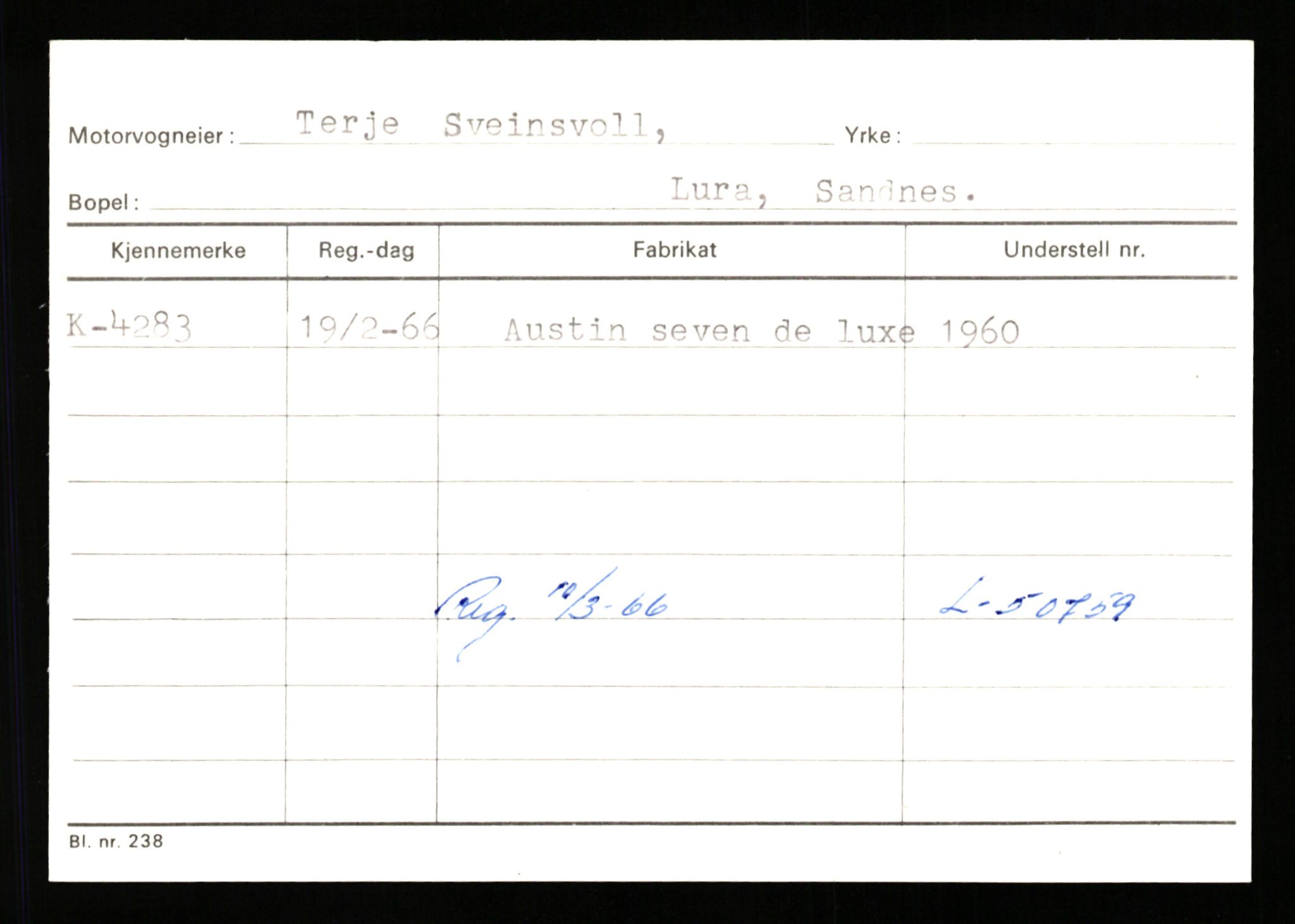 Stavanger trafikkstasjon, AV/SAST-A-101942/0/G/L0001: Registreringsnummer: 0 - 5782, 1930-1971, p. 2619