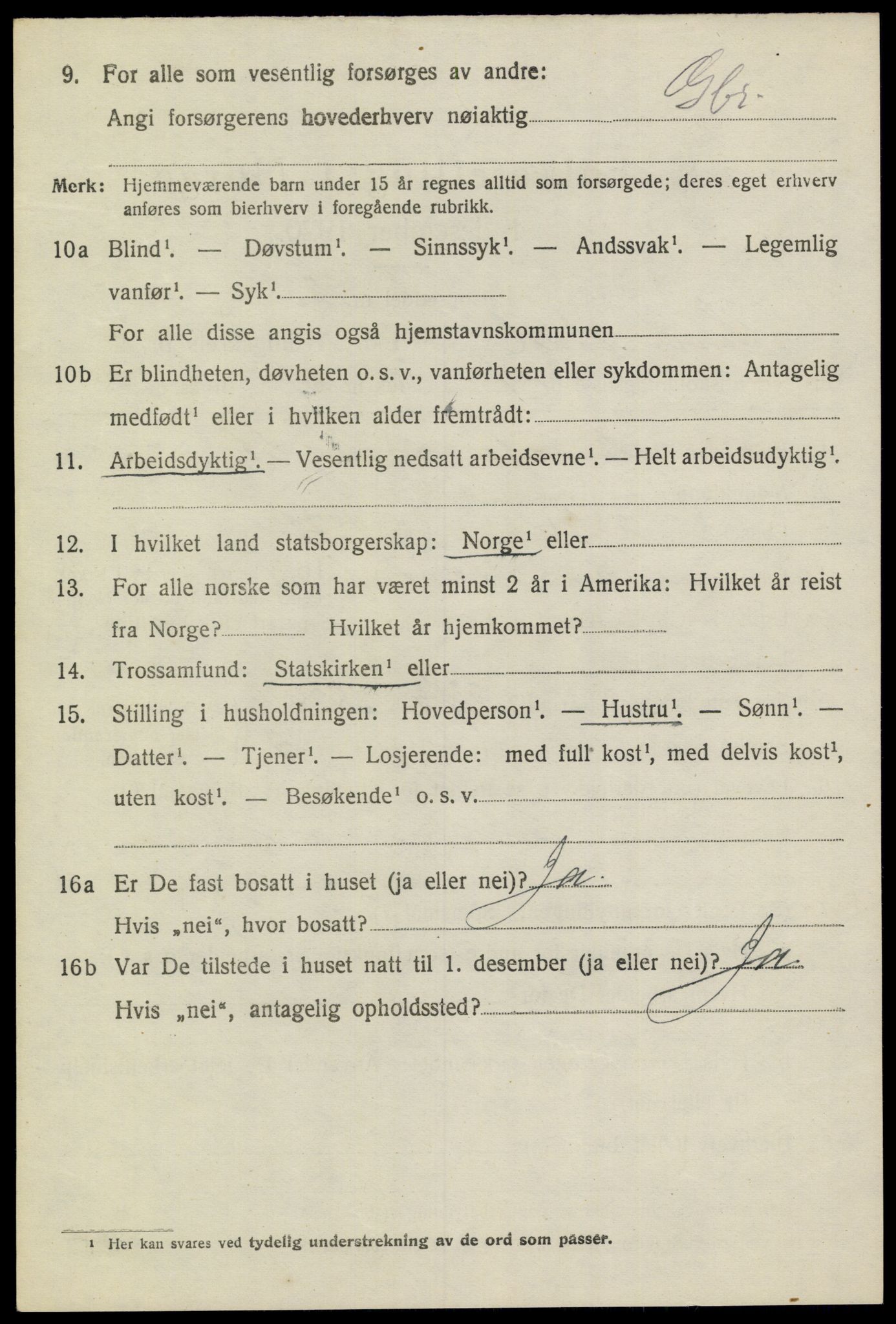 SAKO, 1920 census for Sannidal, 1920, p. 5388