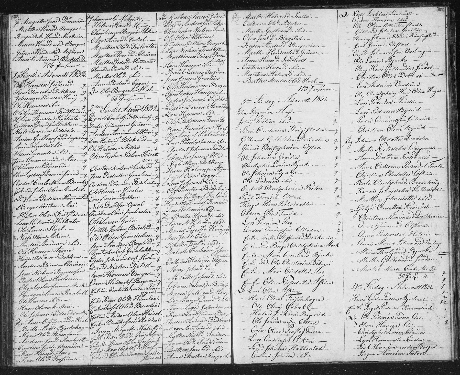 Eidsvoll prestekontor Kirkebøker, AV/SAO-A-10888/M/Ma/L0001: Communicants register no. I 1, 1820-1834, p. 146-147