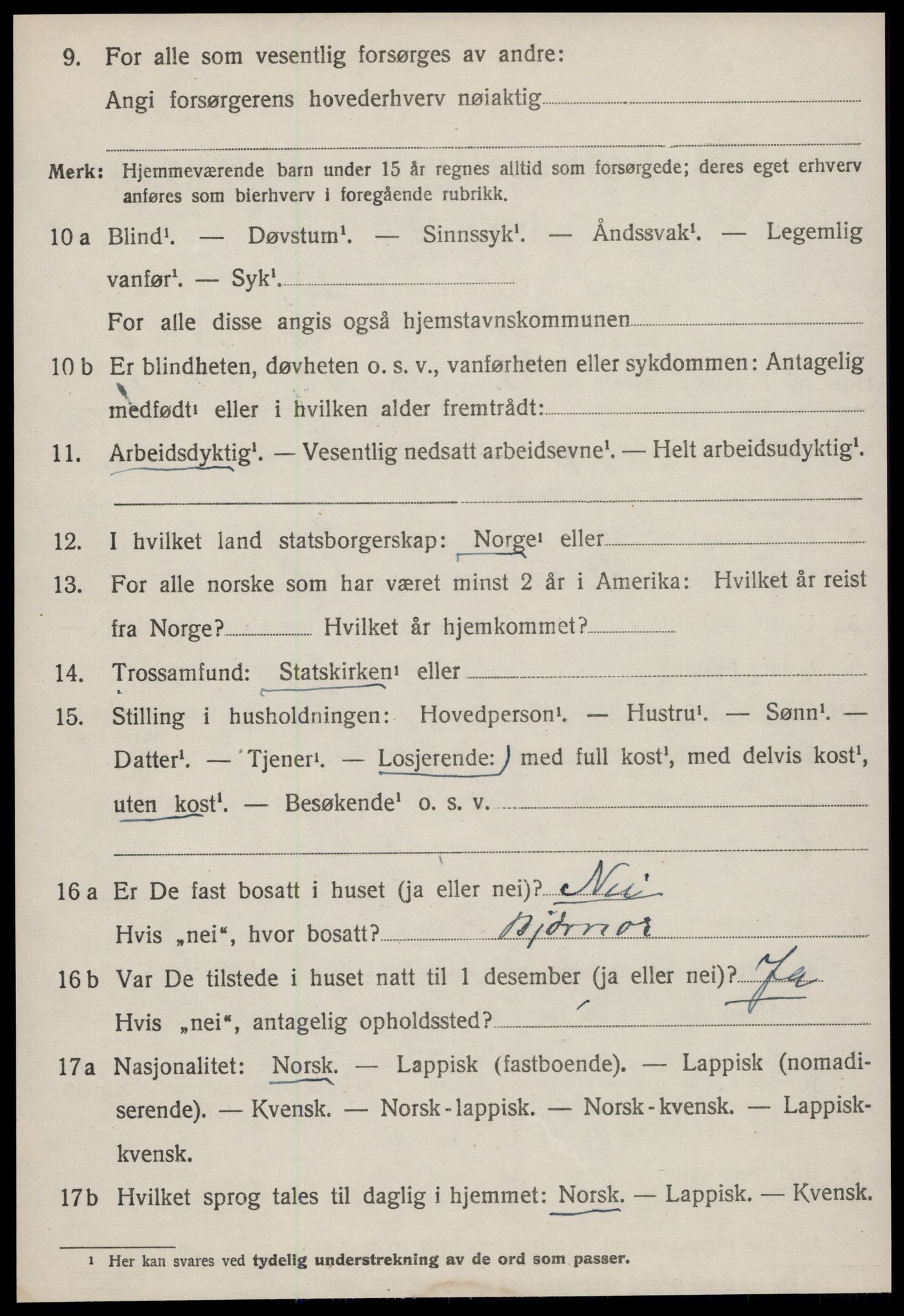 SAT, 1920 census for Strinda, 1920, p. 15809