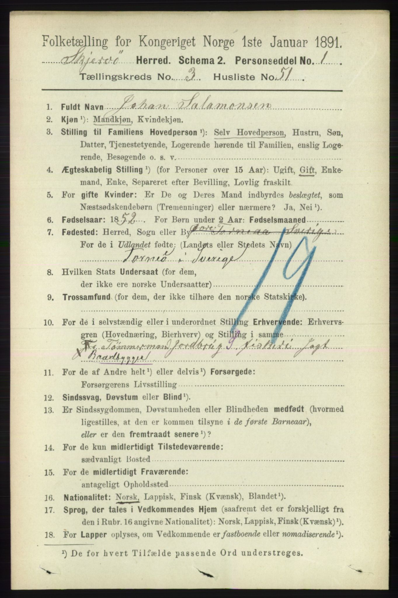 RA, 1891 census for 1941 Skjervøy, 1891, p. 2215