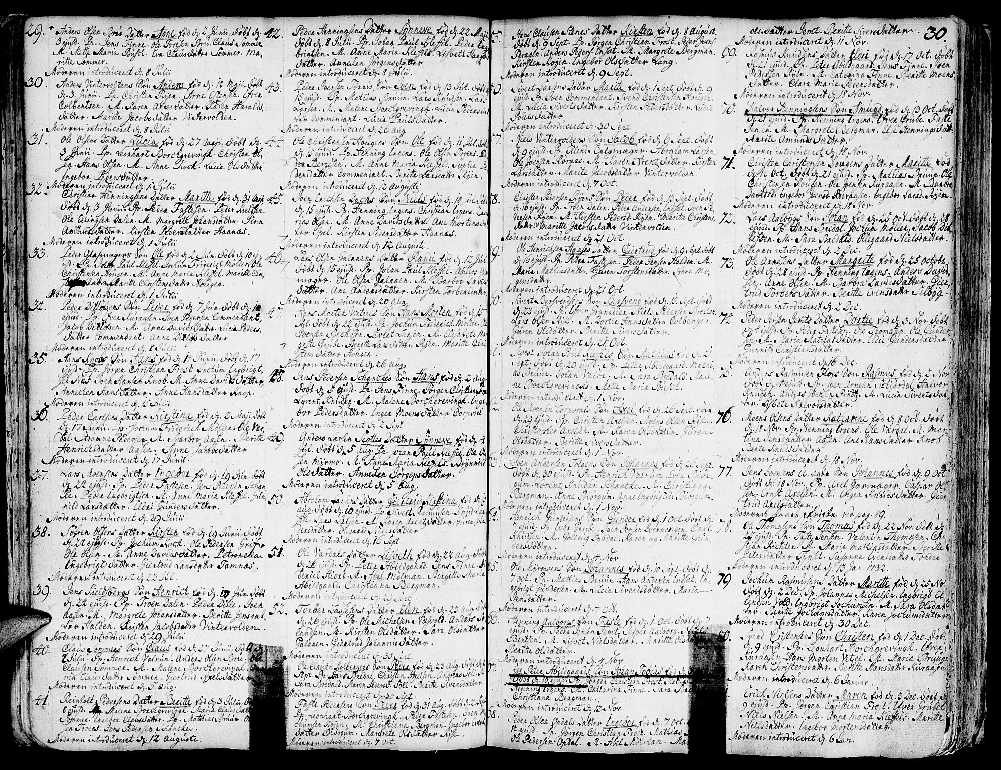 Ministerialprotokoller, klokkerbøker og fødselsregistre - Sør-Trøndelag, SAT/A-1456/681/L0925: Parish register (official) no. 681A03, 1727-1766, p. 30