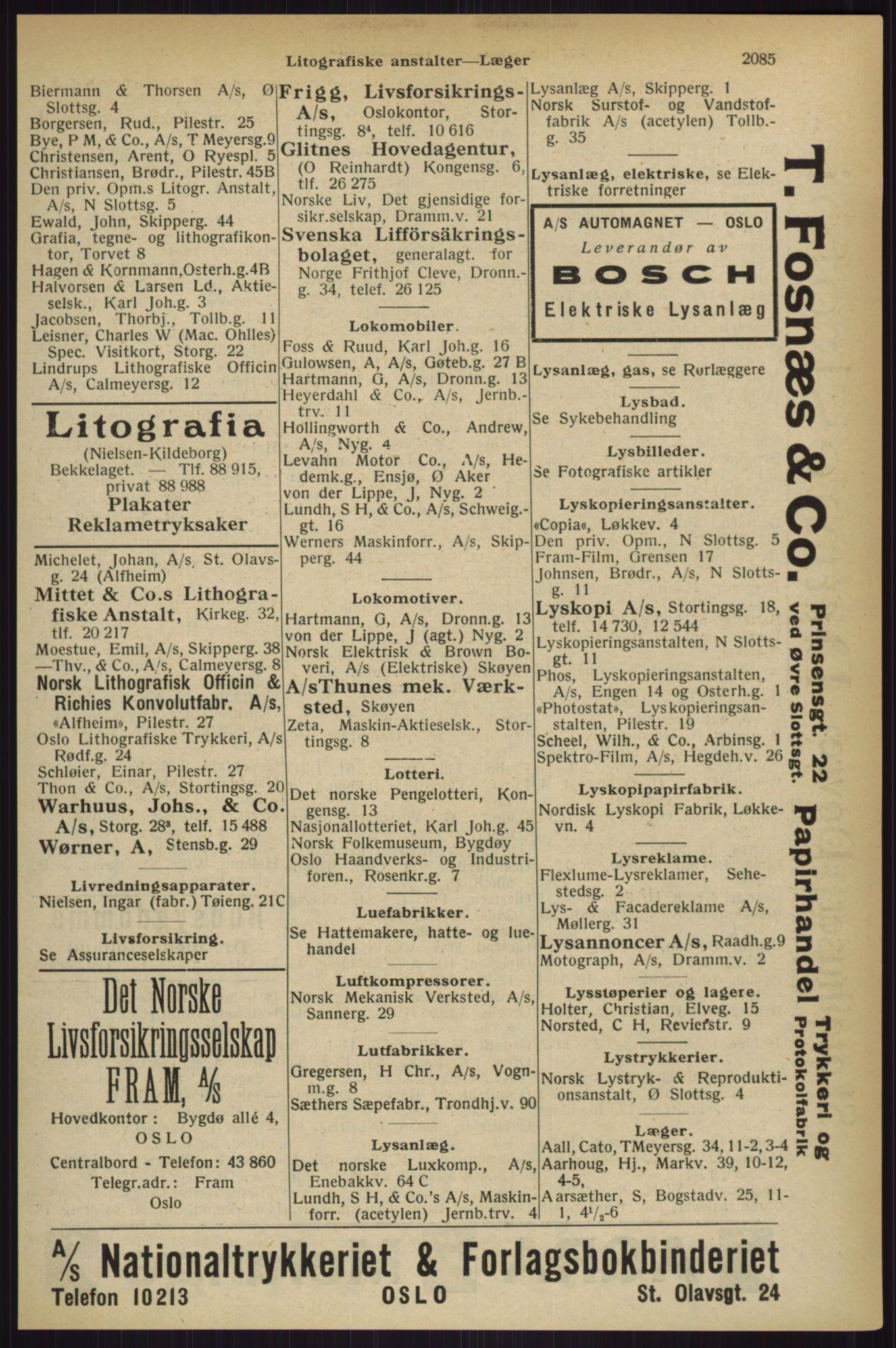 Kristiania/Oslo adressebok, PUBL/-, 1927, p. 2085