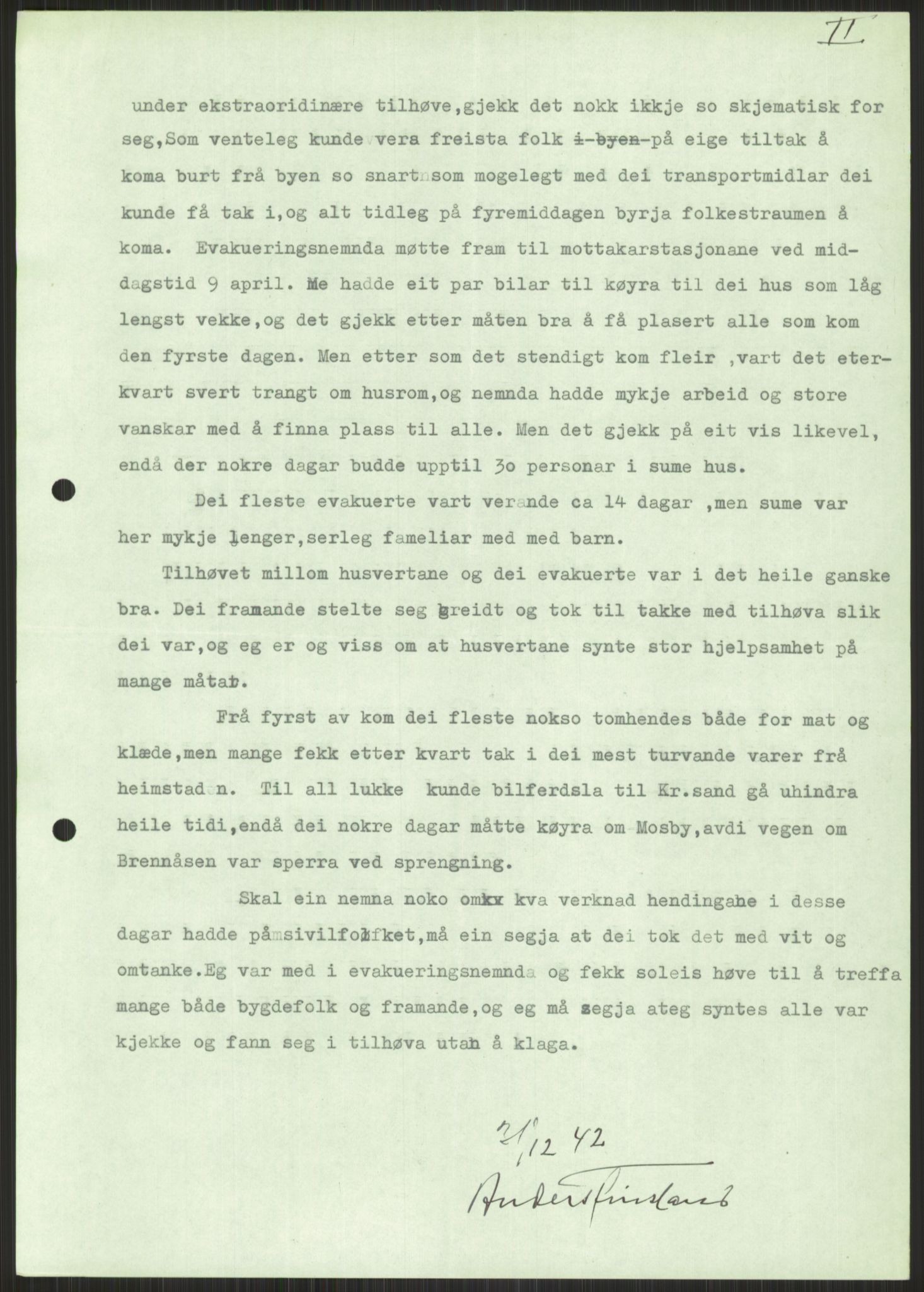 Forsvaret, Forsvarets krigshistoriske avdeling, AV/RA-RAFA-2017/Y/Ya/L0014: II-C-11-31 - Fylkesmenn.  Rapporter om krigsbegivenhetene 1940., 1940, p. 827