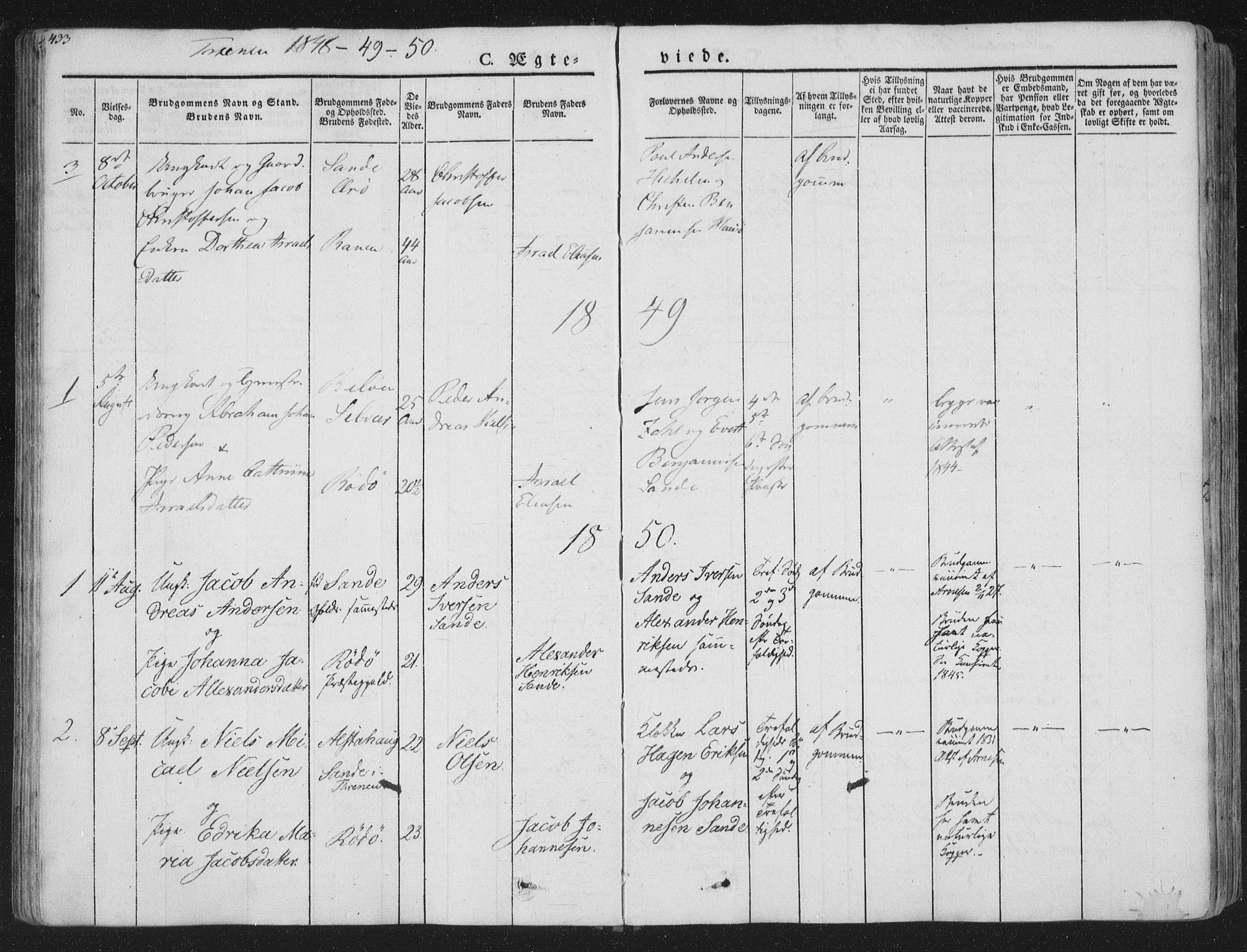 Ministerialprotokoller, klokkerbøker og fødselsregistre - Nordland, AV/SAT-A-1459/839/L0566: Parish register (official) no. 839A03, 1825-1862, p. 433