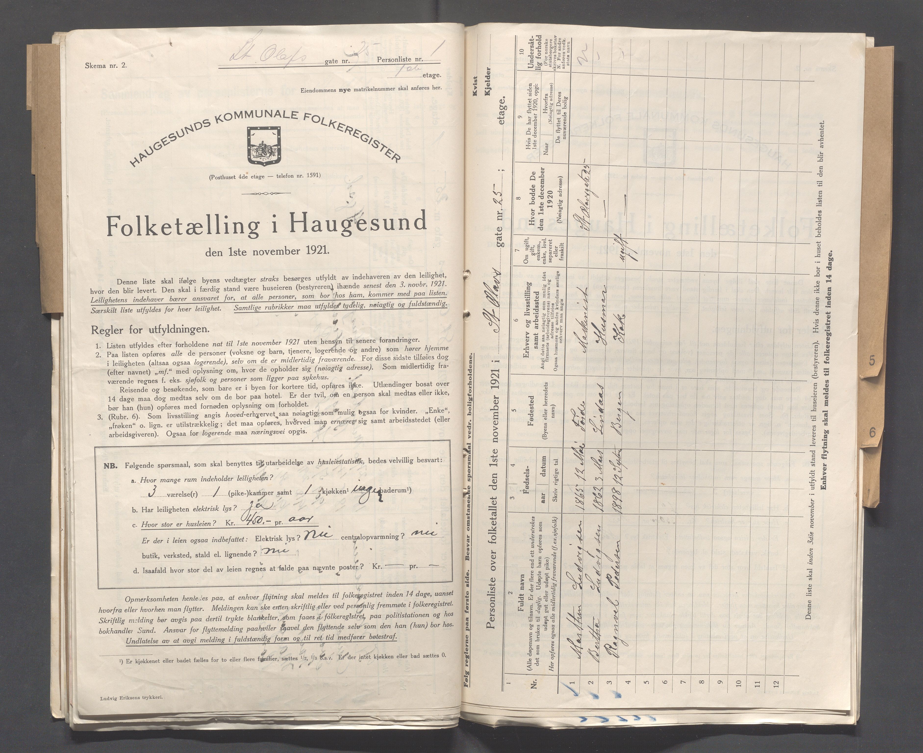 IKAR, Local census 1.11.1921 for Haugesund, 1921, p. 4309