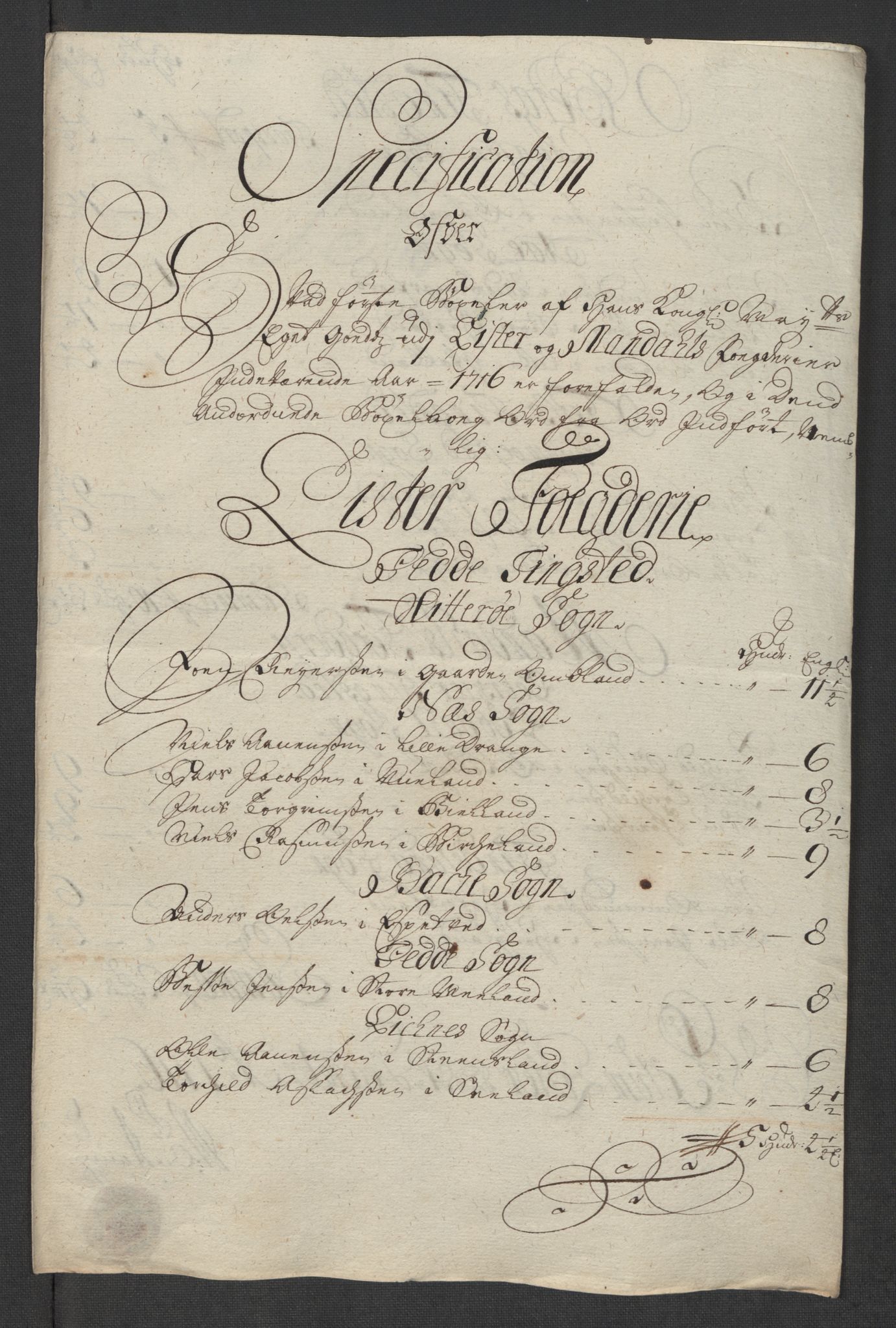 Rentekammeret inntil 1814, Reviderte regnskaper, Fogderegnskap, RA/EA-4092/R43/L2560: Fogderegnskap Lista og Mandal, 1716, p. 151