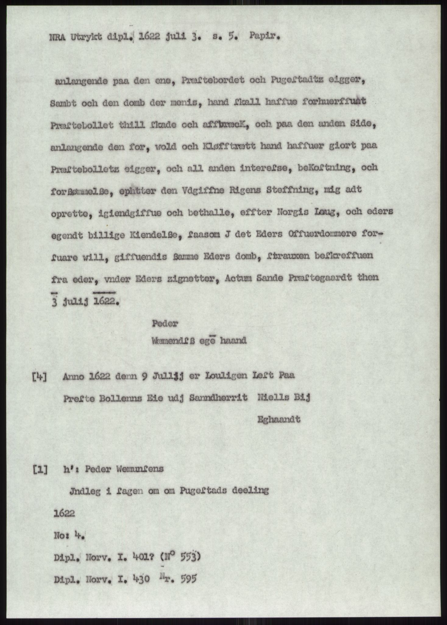 Samlinger til kildeutgivelse, Diplomavskriftsamlingen, AV/RA-EA-4053/H/Ha, p. 2365