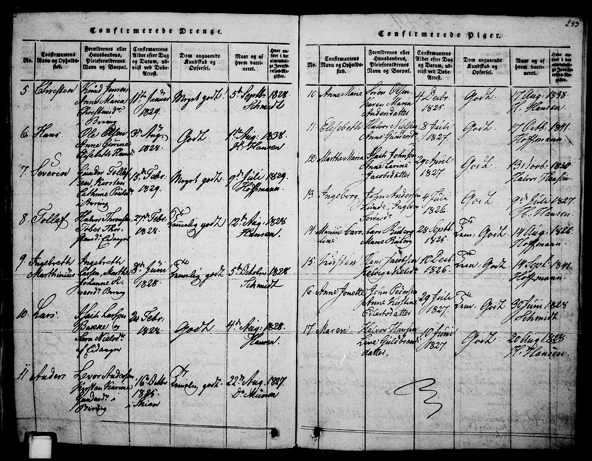 Brevik kirkebøker, SAKO/A-255/F/Fa/L0004: Parish register (official) no. 4, 1814-1846, p. 283
