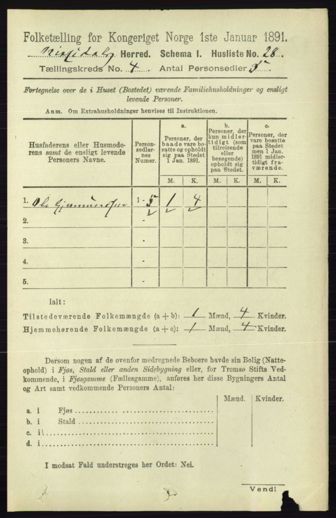 RA, 1891 census for 0830 Nissedal, 1891, p. 857