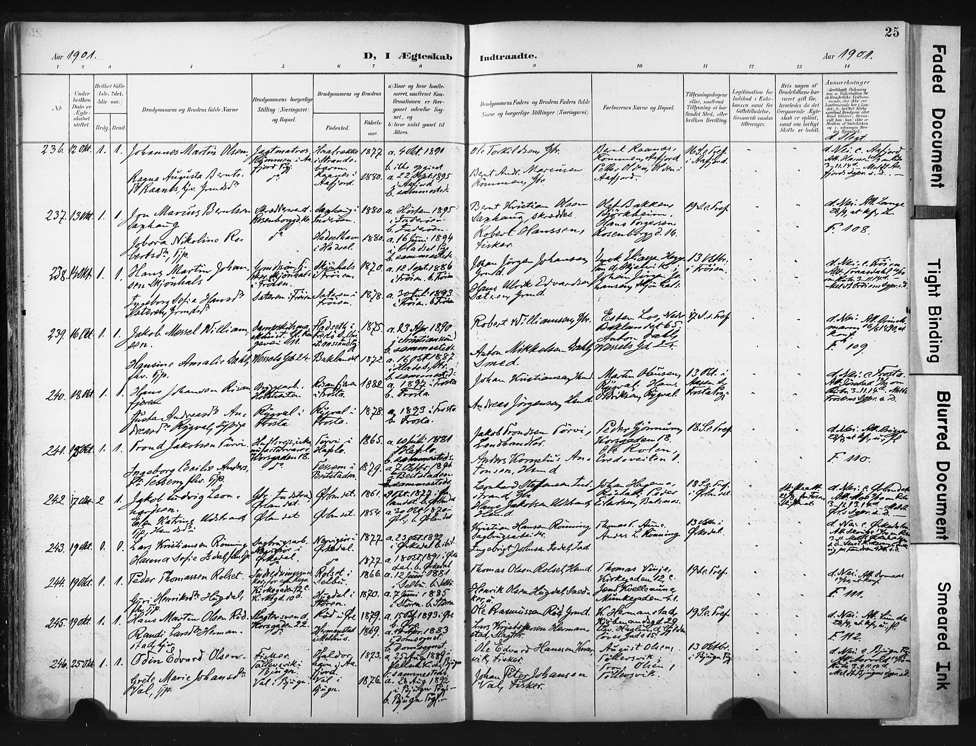 Ministerialprotokoller, klokkerbøker og fødselsregistre - Sør-Trøndelag, AV/SAT-A-1456/604/L0201: Parish register (official) no. 604A21, 1901-1911, p. 25