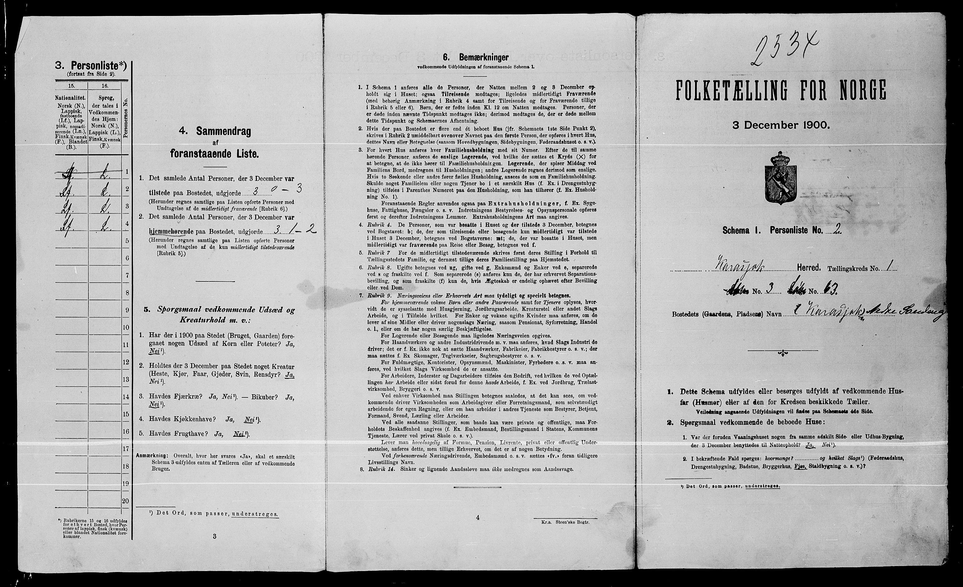 SATØ, 1900 census for Karasjok, 1900, p. 30