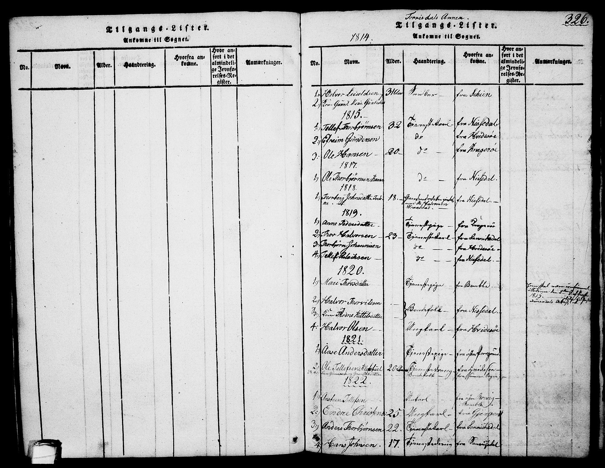 Drangedal kirkebøker, SAKO/A-258/G/Ga/L0001: Parish register (copy) no. I 1 /2, 1814-1856, p. 326