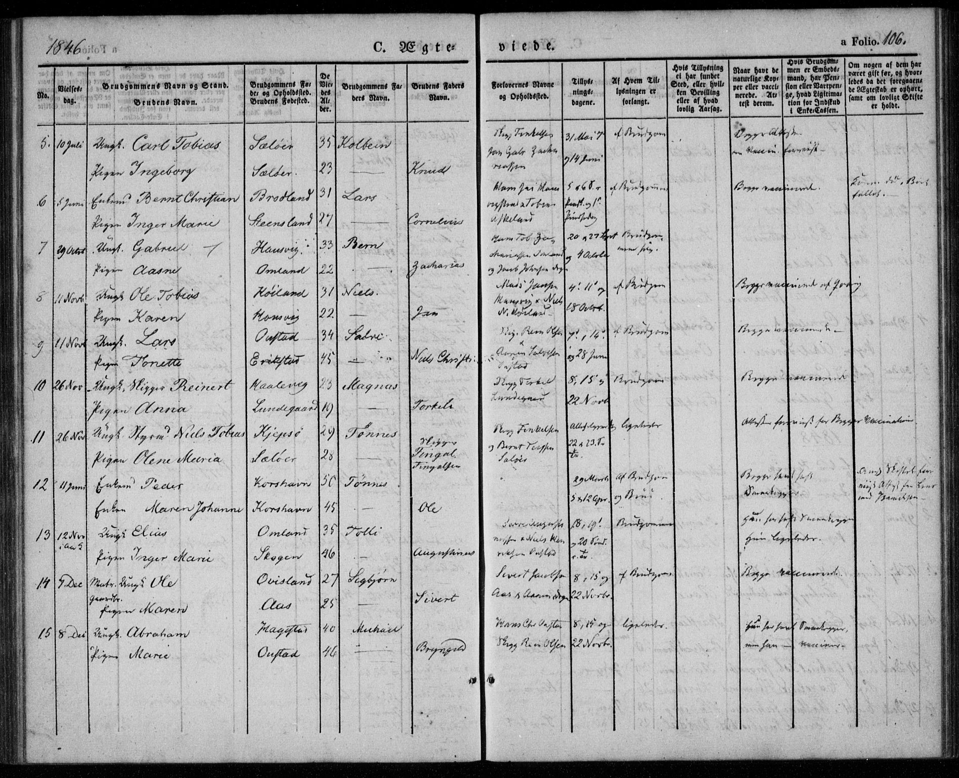 Lyngdal sokneprestkontor, AV/SAK-1111-0029/F/Fa/Faa/L0001: Parish register (official) no. A 1, 1837-1857, p. 106