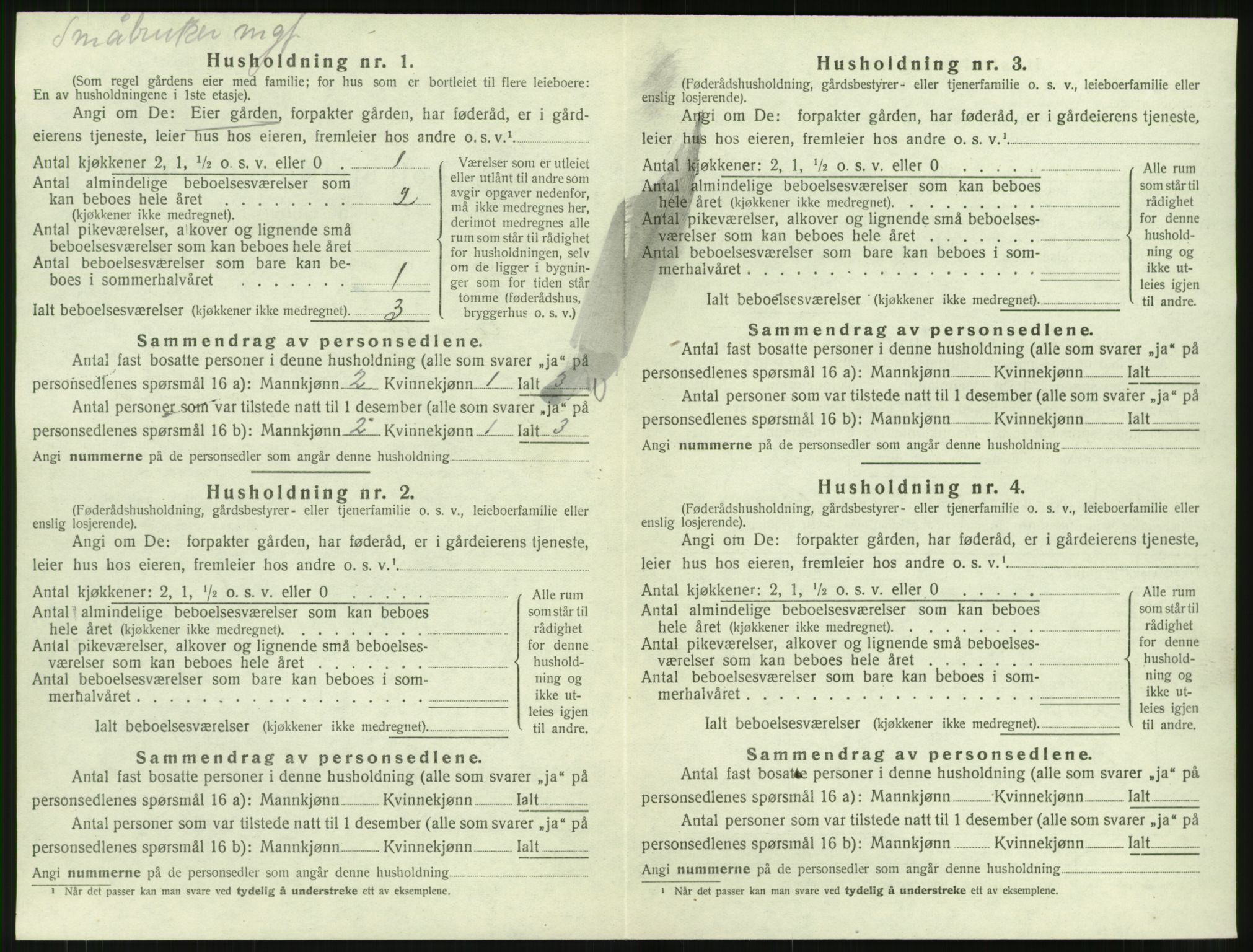 SAT, 1920 census for Kornstad, 1920, p. 358