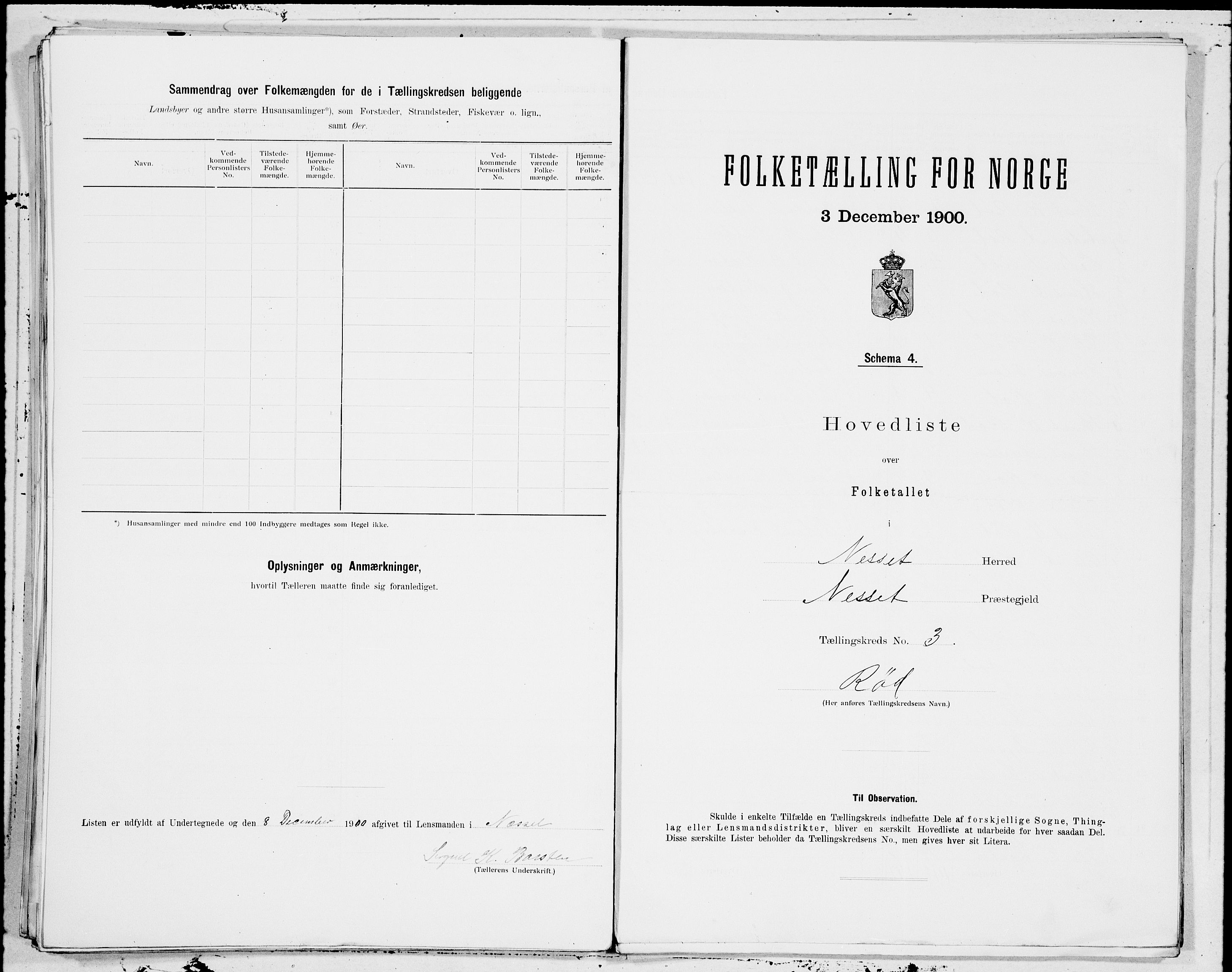 SAT, 1900 census for Nesset, 1900, p. 6