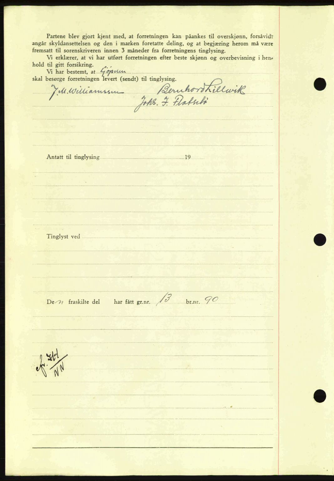 Nordmøre sorenskriveri, AV/SAT-A-4132/1/2/2Ca: Mortgage book no. A93, 1942-1942, Diary no: : 2130/1942