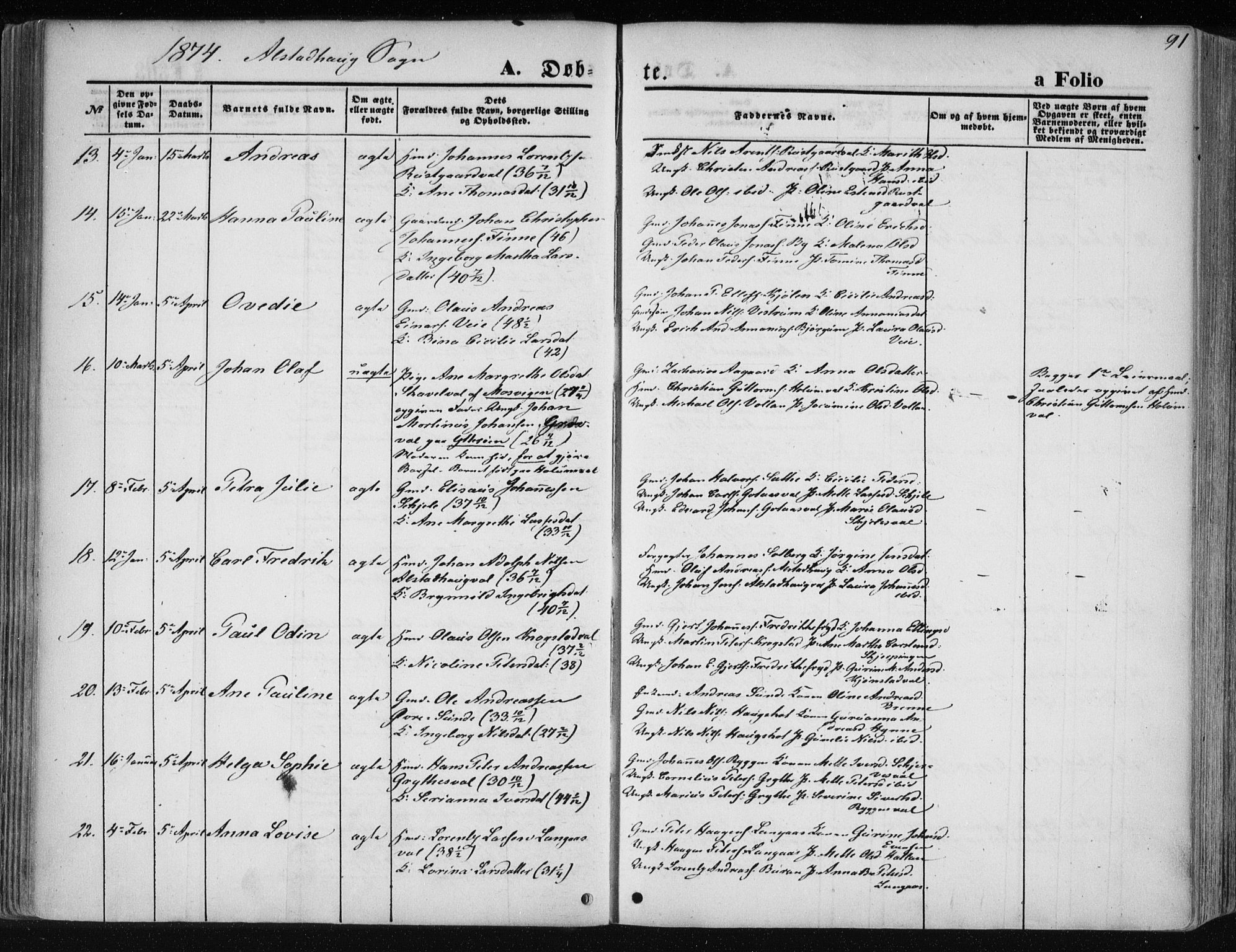 Ministerialprotokoller, klokkerbøker og fødselsregistre - Nord-Trøndelag, SAT/A-1458/717/L0157: Parish register (official) no. 717A08 /1, 1863-1877, p. 91