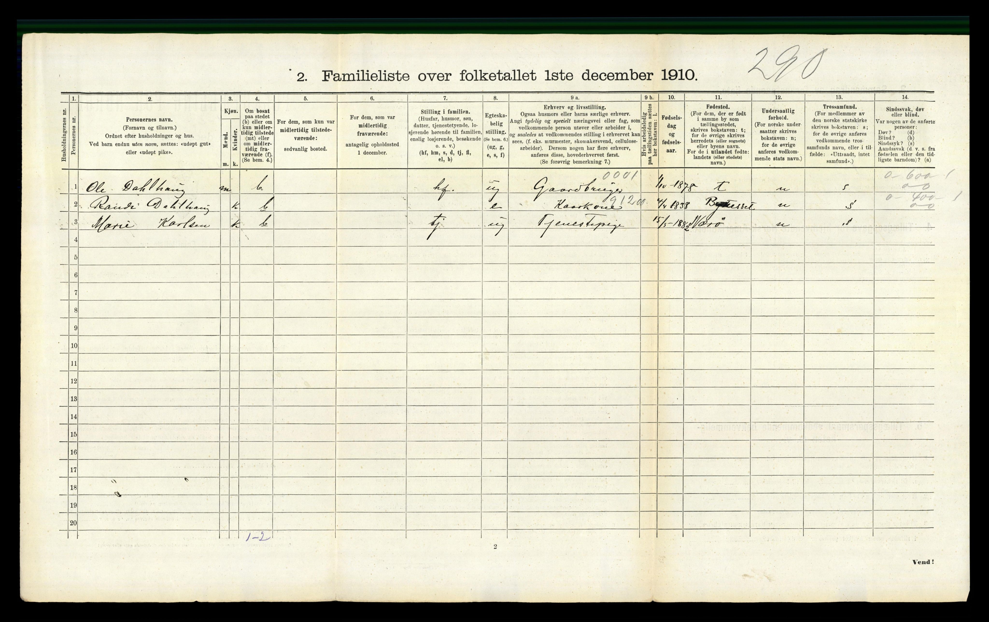 RA, 1910 census for Trondheim, 1910, p. 320