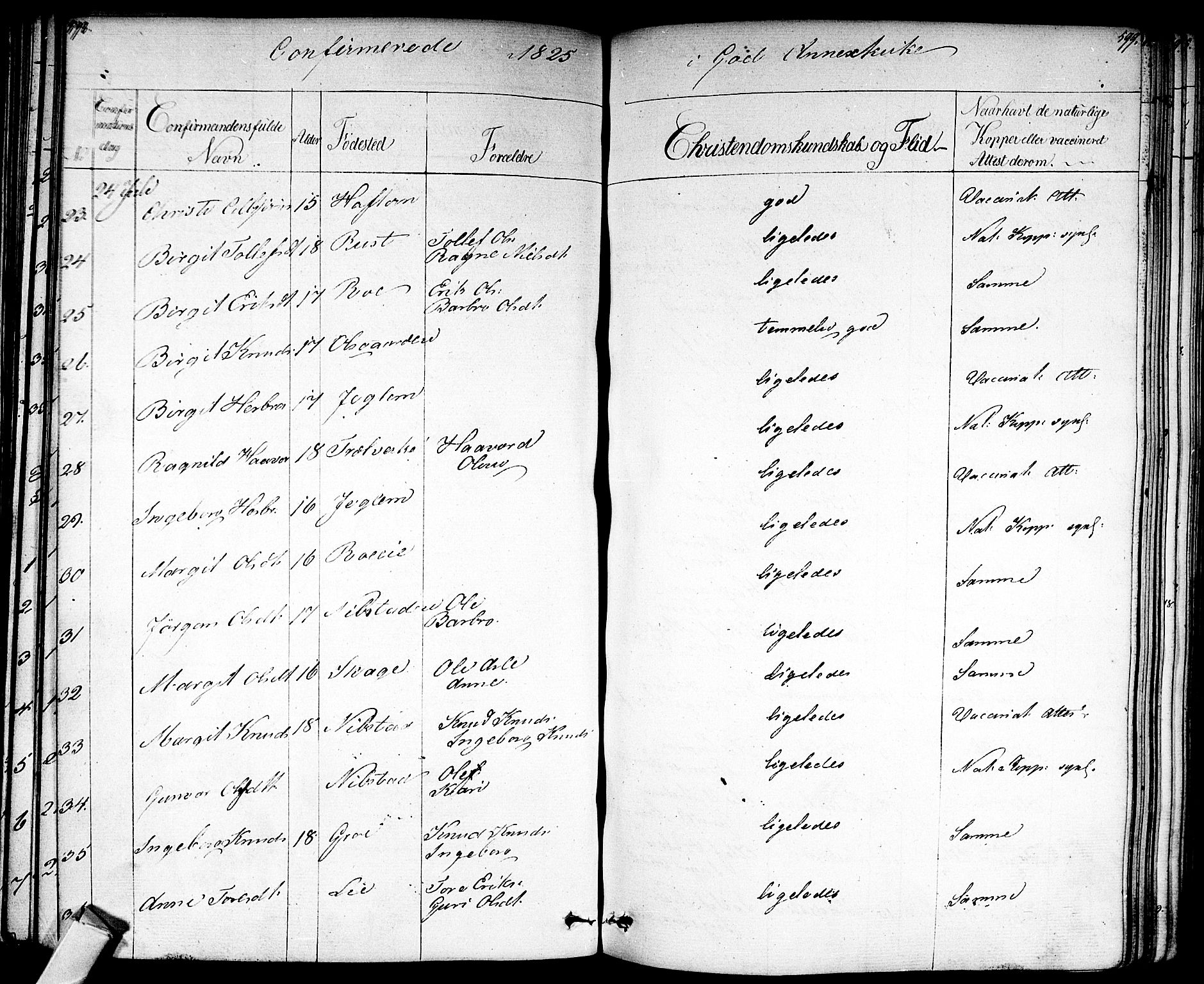 Nes kirkebøker, AV/SAKO-A-236/F/Fa/L0008: Parish register (official) no. 8, 1824-1834, p. 598-599