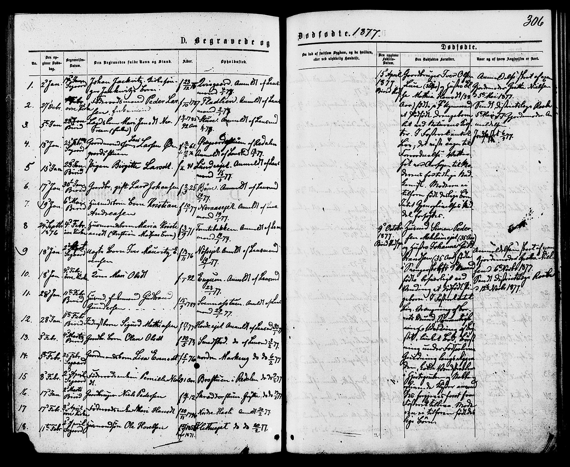 Biri prestekontor, SAH/PREST-096/H/Ha/Haa/L0006: Parish register (official) no. 6, 1877-1886, p. 306