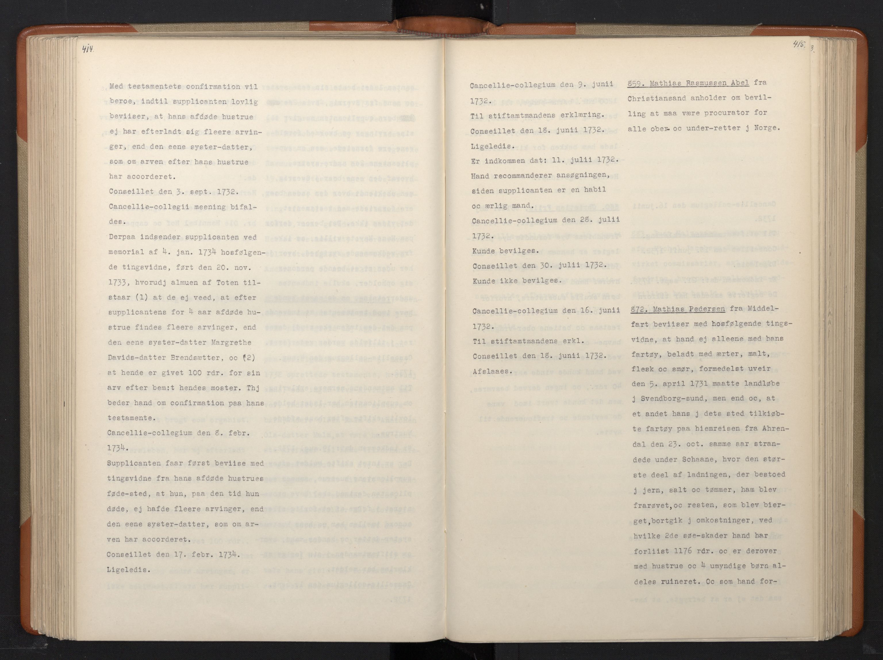 Avskriftsamlingen, RA/EA-4022/F/Fa/L0095: Supplikker, 1732, p. 212
