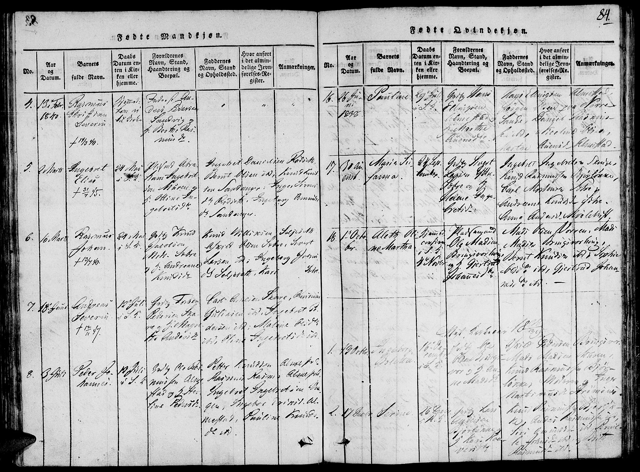 Ministerialprotokoller, klokkerbøker og fødselsregistre - Møre og Romsdal, AV/SAT-A-1454/503/L0033: Parish register (official) no. 503A01, 1816-1841, p. 84