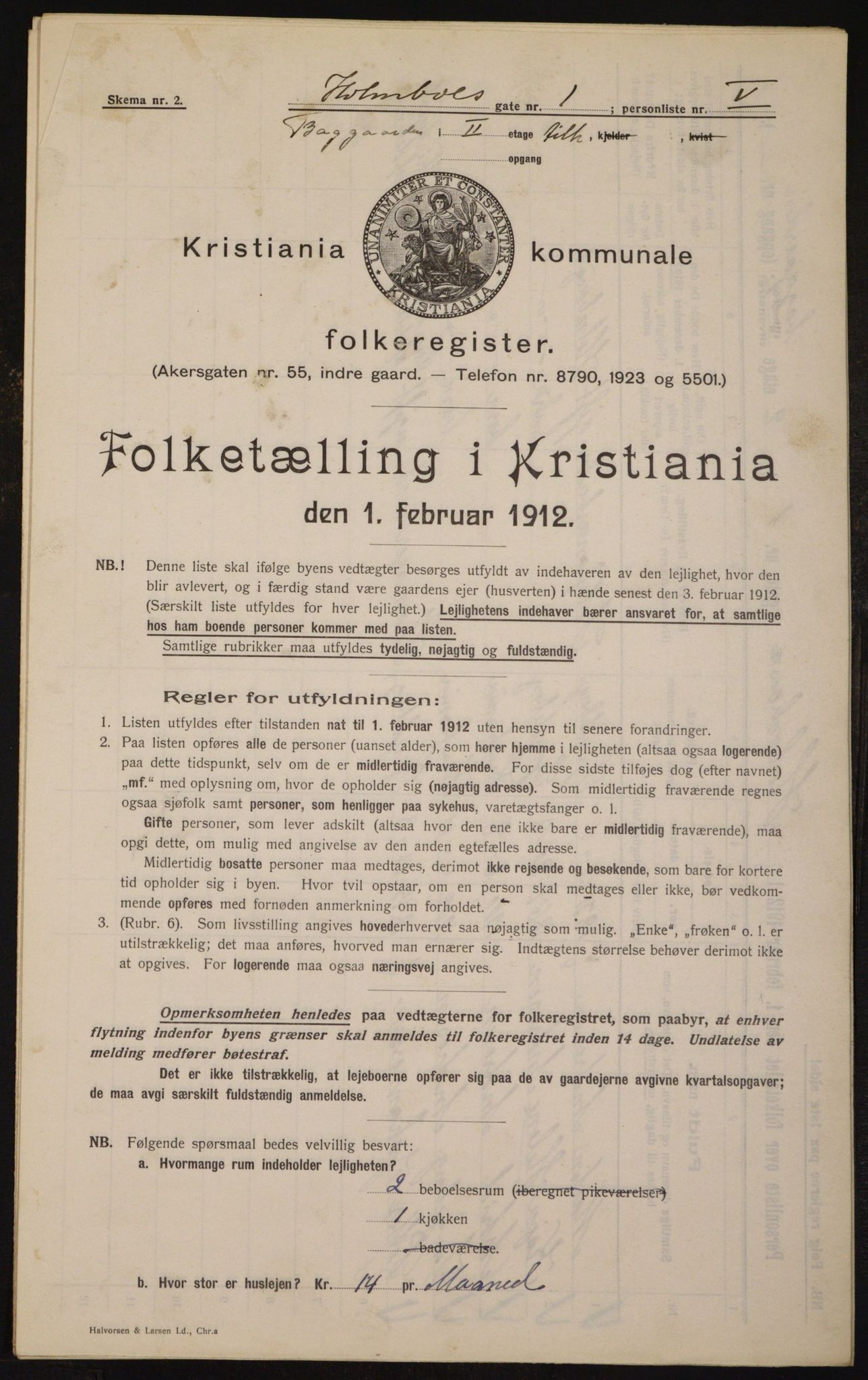 OBA, Municipal Census 1912 for Kristiania, 1912, p. 41158