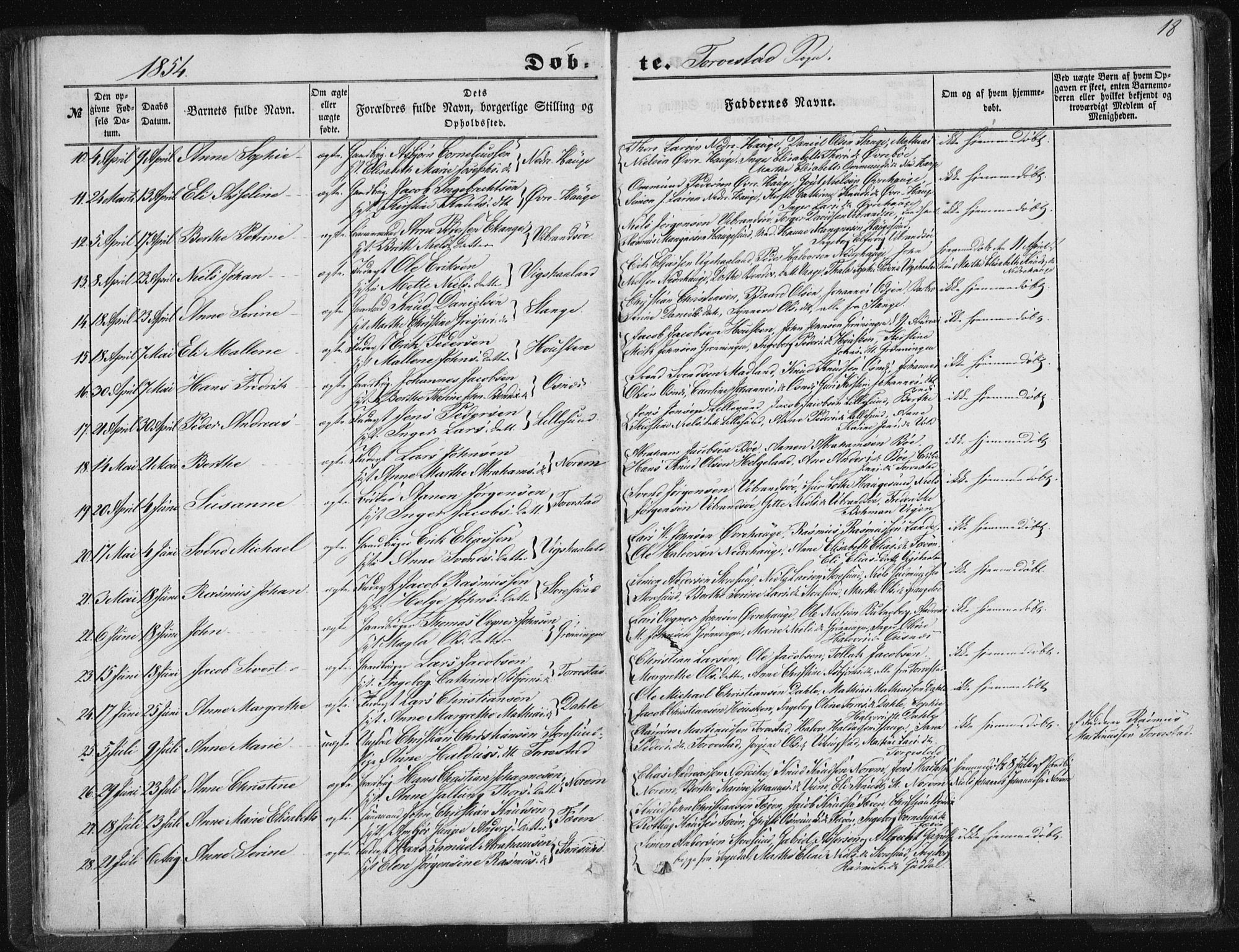 Torvastad sokneprestkontor, AV/SAST-A -101857/H/Ha/Haa/L0008: Parish register (official) no. A 8, 1847-1856, p. 18