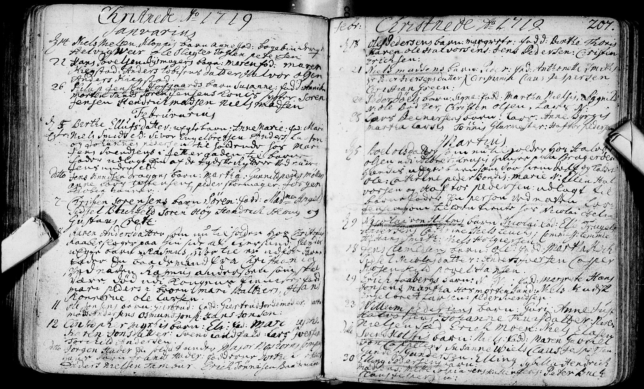 Bragernes kirkebøker, SAKO/A-6/F/Fa/L0003: Parish register (official) no. I 3, 1706-1734, p. 207