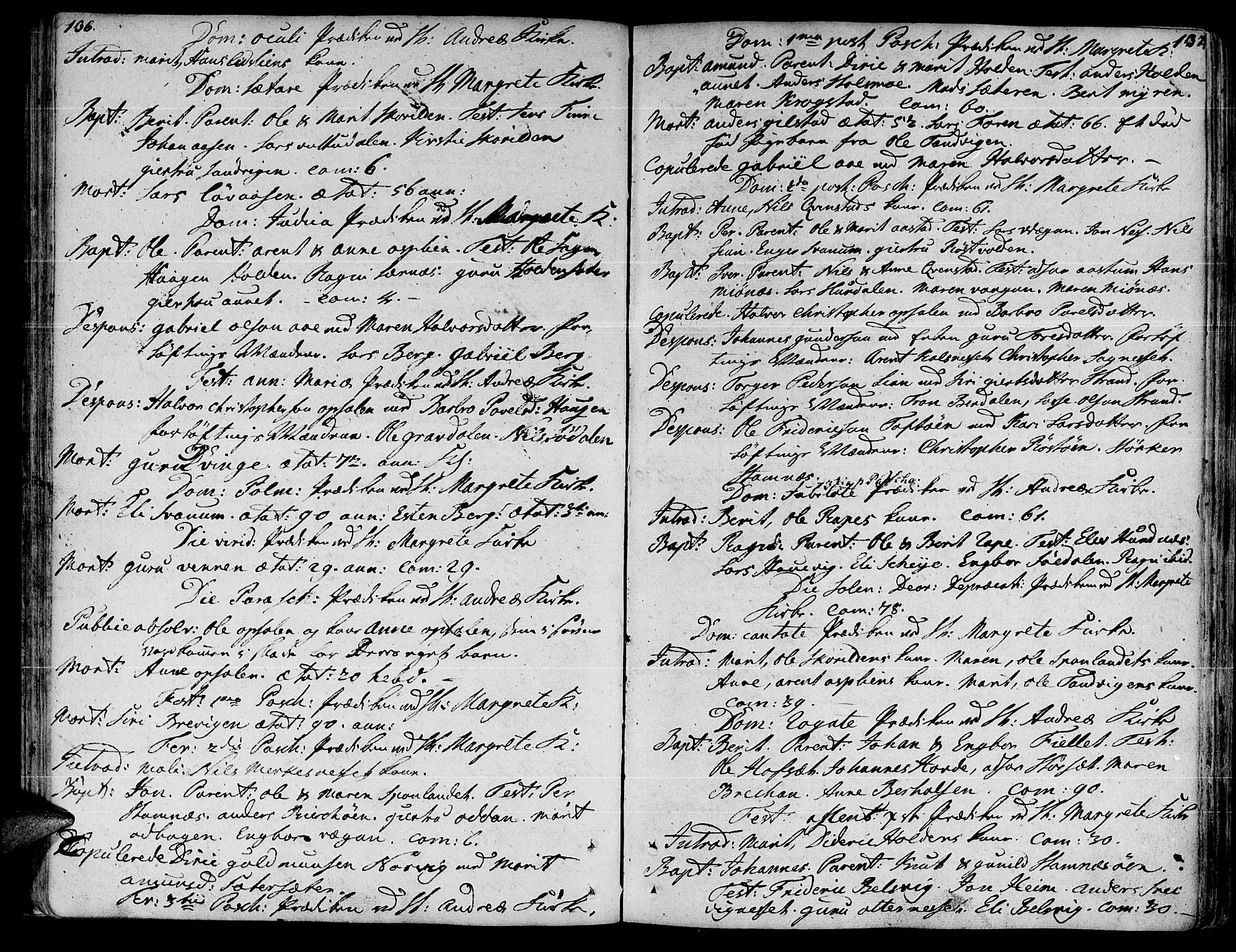 Ministerialprotokoller, klokkerbøker og fødselsregistre - Sør-Trøndelag, AV/SAT-A-1456/630/L0489: Parish register (official) no. 630A02, 1757-1794, p. 136-137