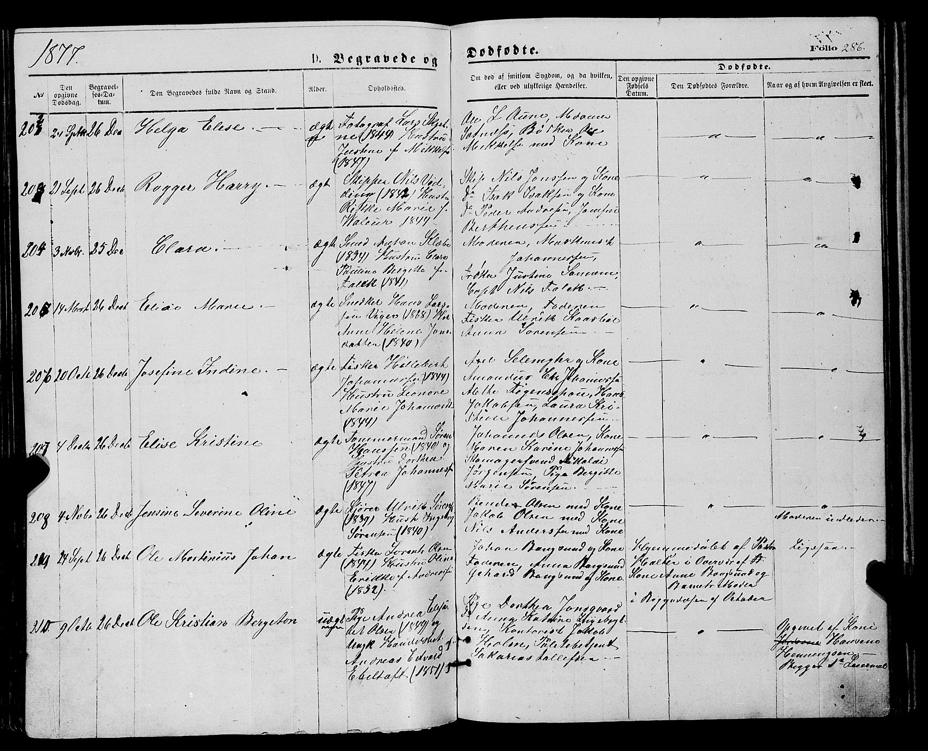 Tromsø sokneprestkontor/stiftsprosti/domprosti, SATØ/S-1343/G/Ga/L0013kirke: Parish register (official) no. 13, 1872-1877, p. 286