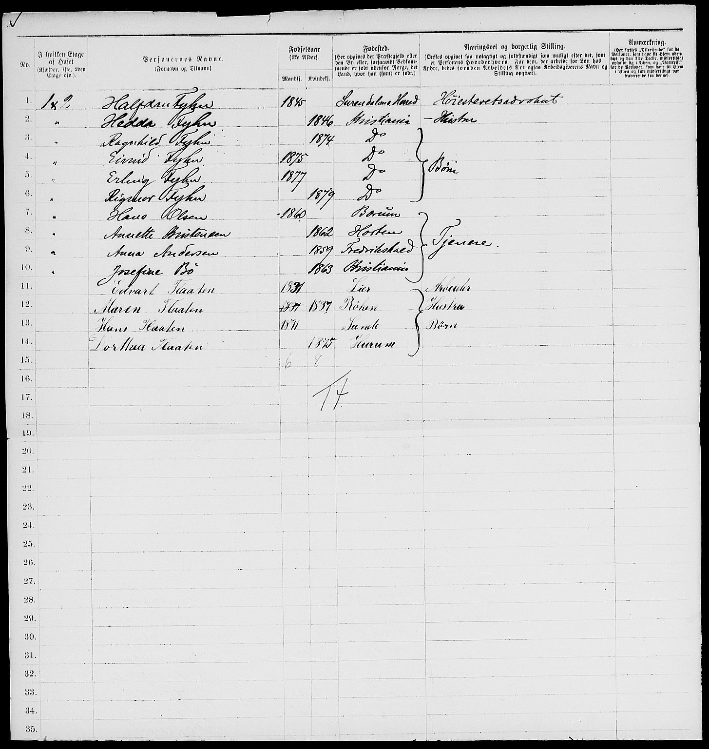 RA, 1885 census for 0301 Kristiania, 1885, p. 5548