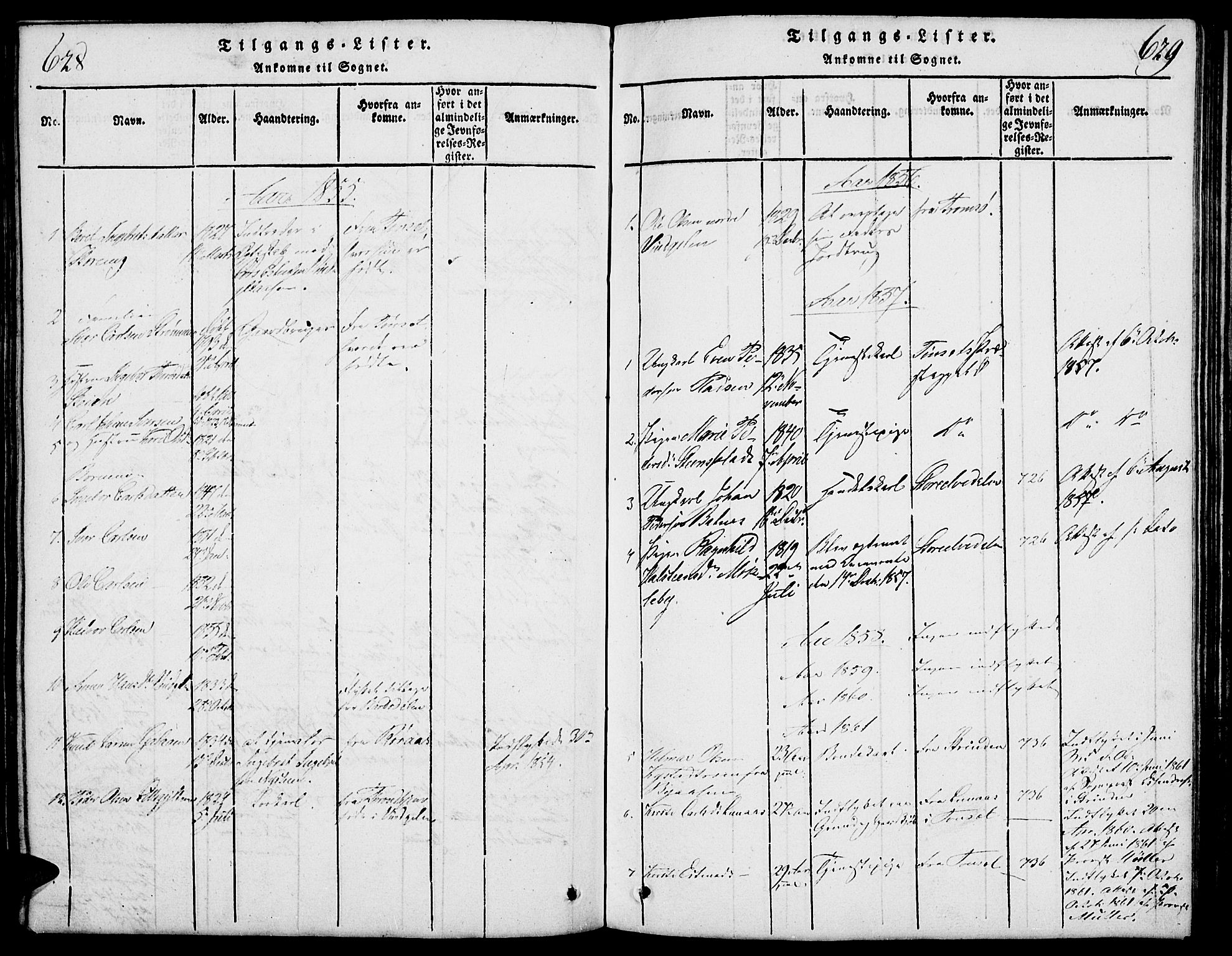 Tolga prestekontor, AV/SAH-PREST-062/L/L0003: Parish register (copy) no. 3, 1815-1862, p. 628-629