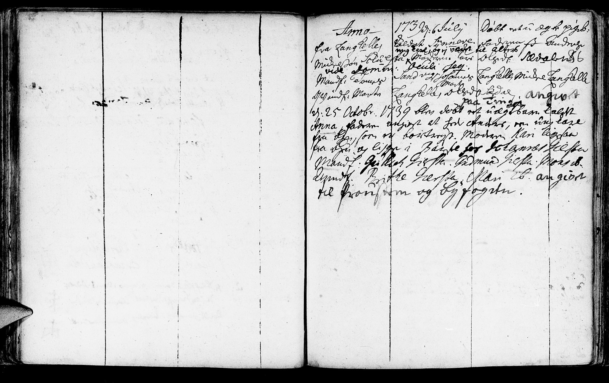 Haus sokneprestembete, AV/SAB-A-75601/H/Haa: Parish register (official) no. A 5, 1733-1747, p. 86