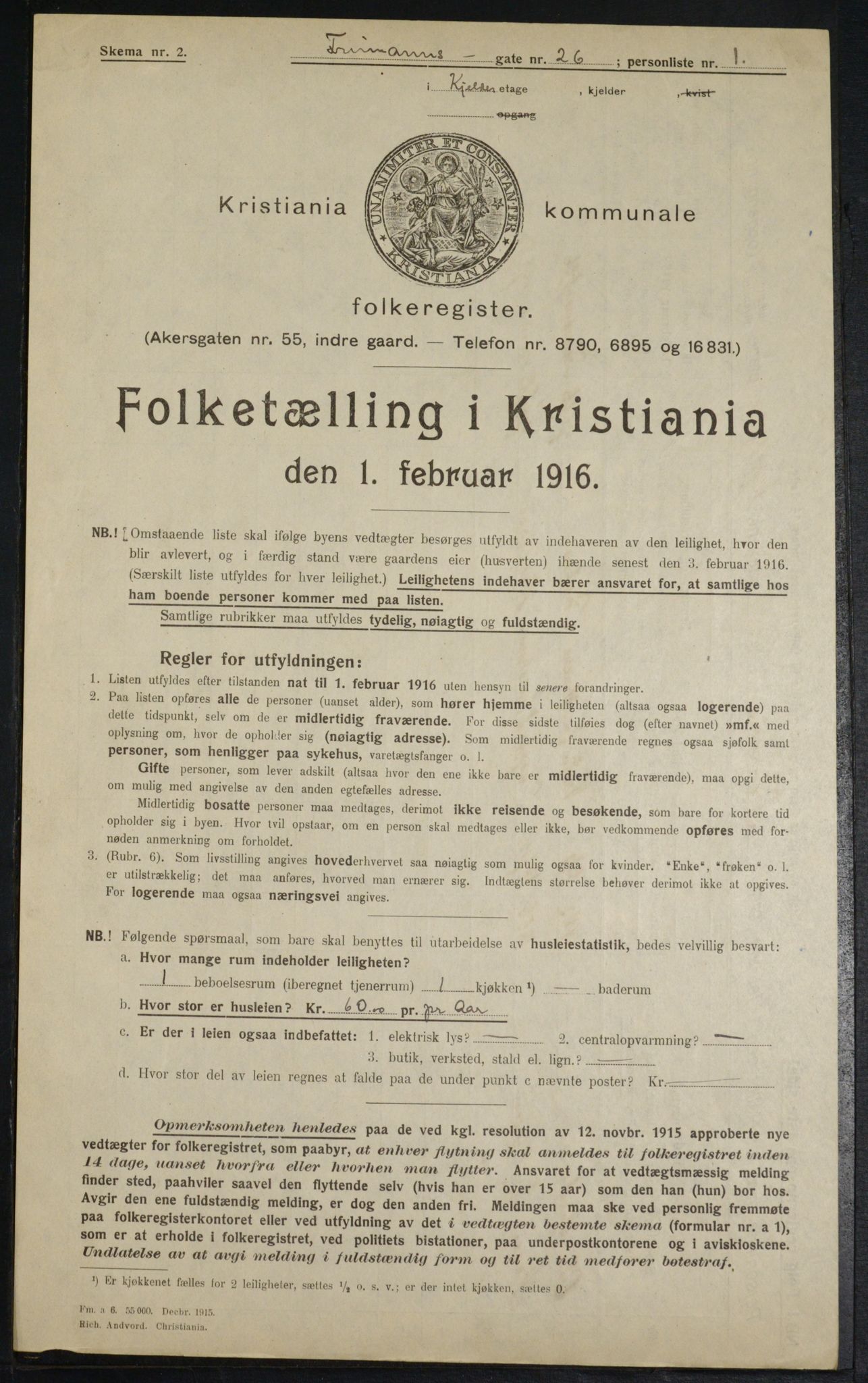 OBA, Municipal Census 1916 for Kristiania, 1916, p. 27593