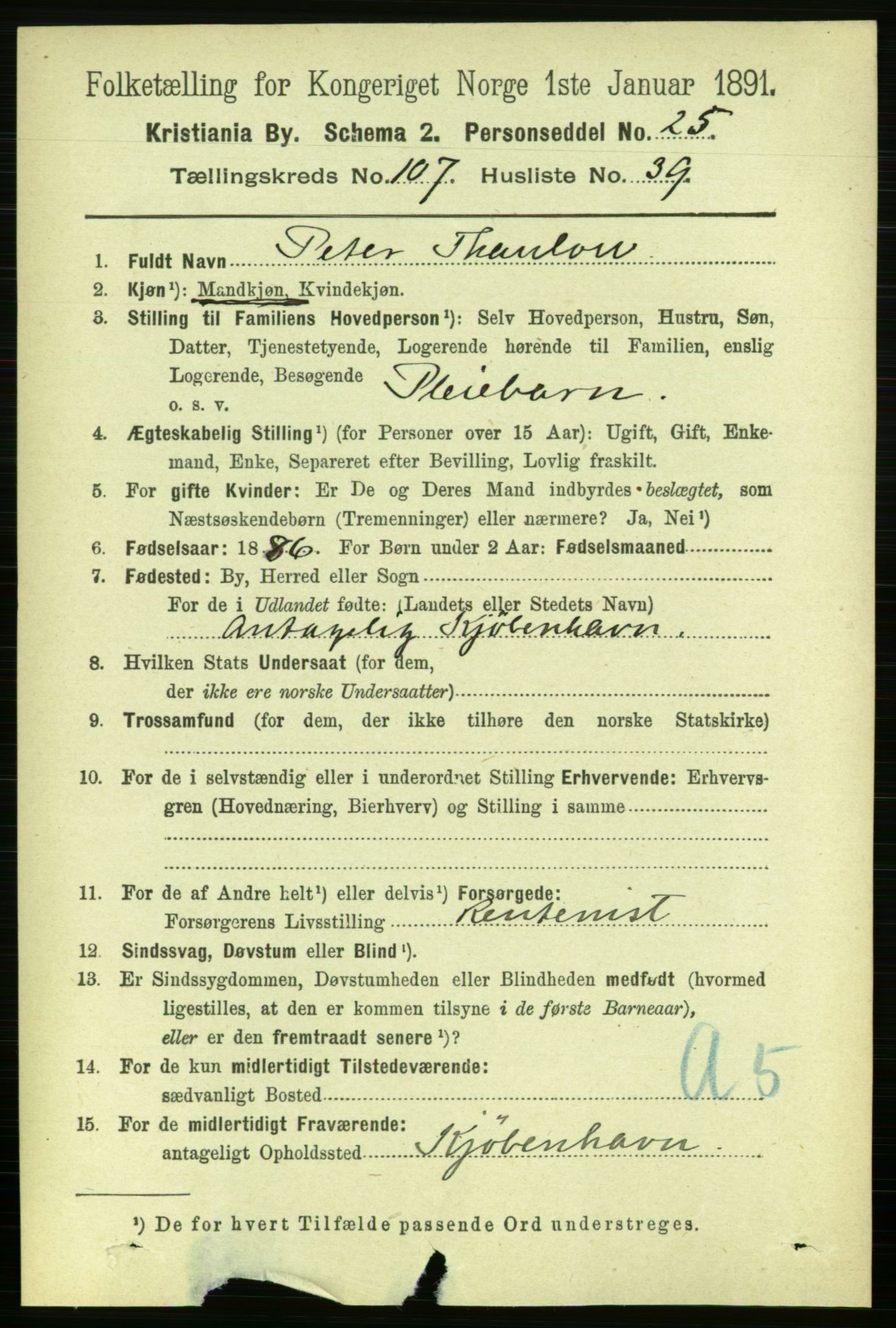 RA, 1891 census for 0301 Kristiania, 1891, p. 55213