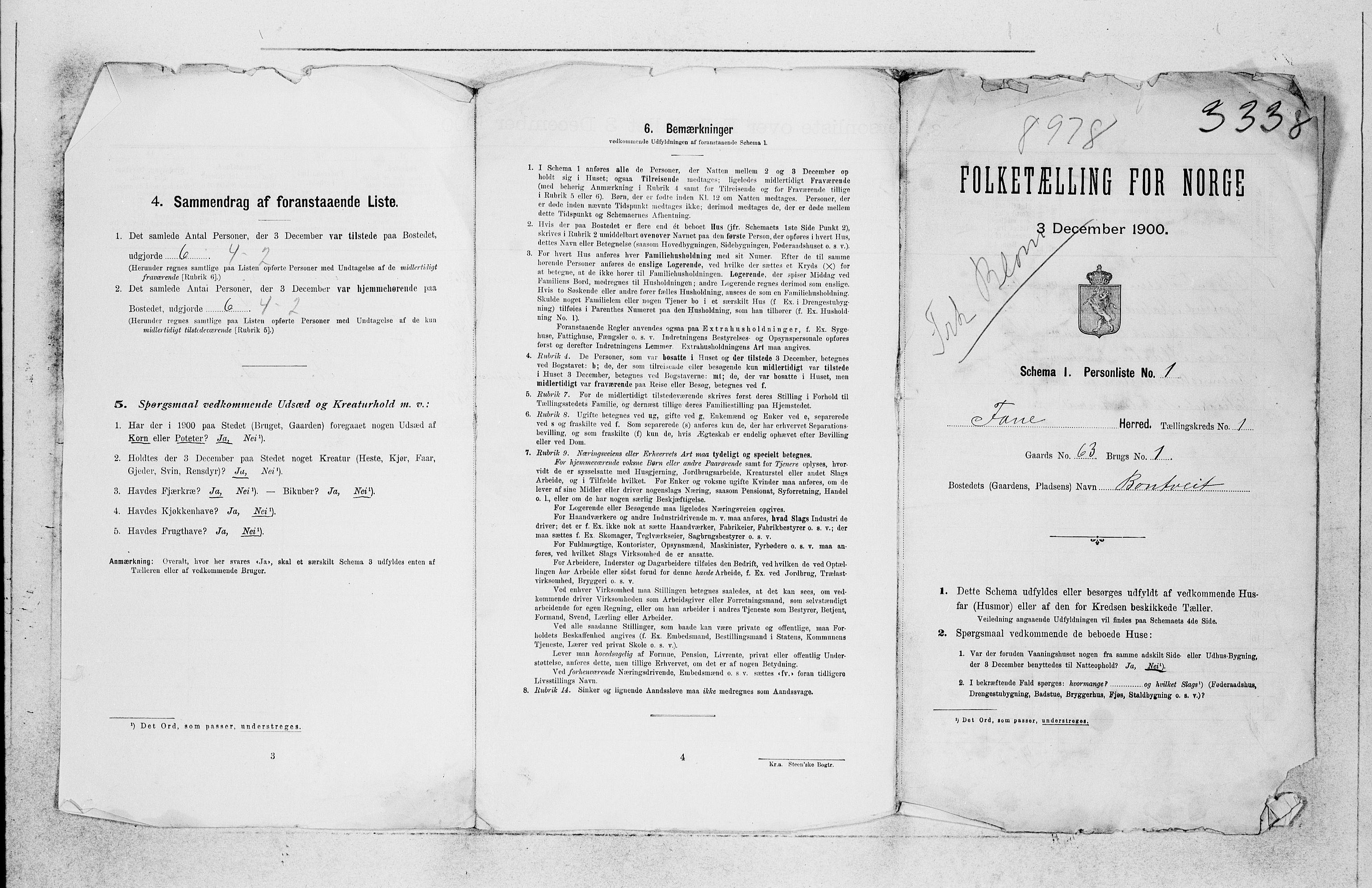 SAB, 1900 census for Fana, 1900, p. 36