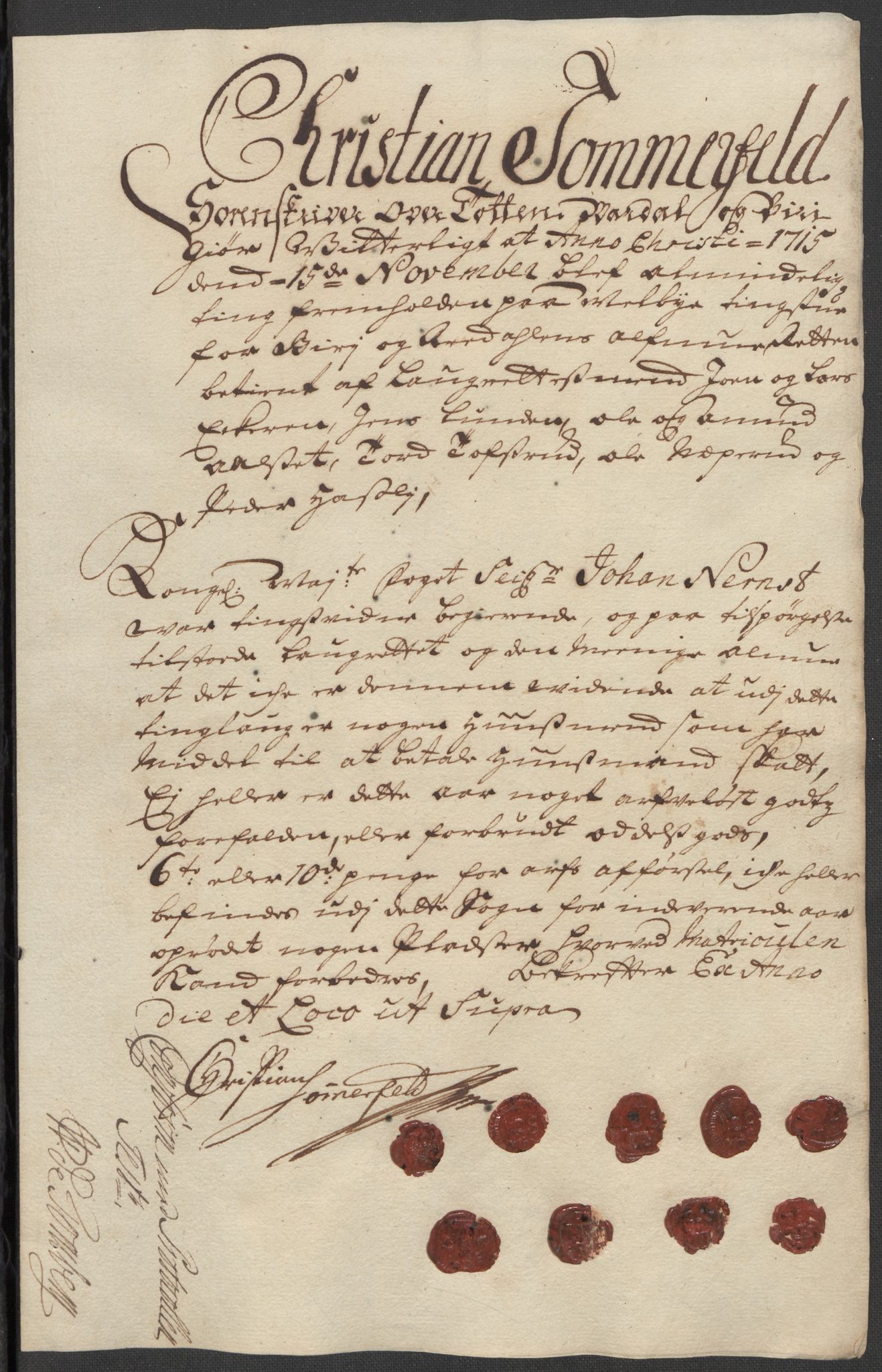 Rentekammeret inntil 1814, Reviderte regnskaper, Fogderegnskap, AV/RA-EA-4092/R18/L1314: Fogderegnskap Hadeland, Toten og Valdres, 1715, p. 259