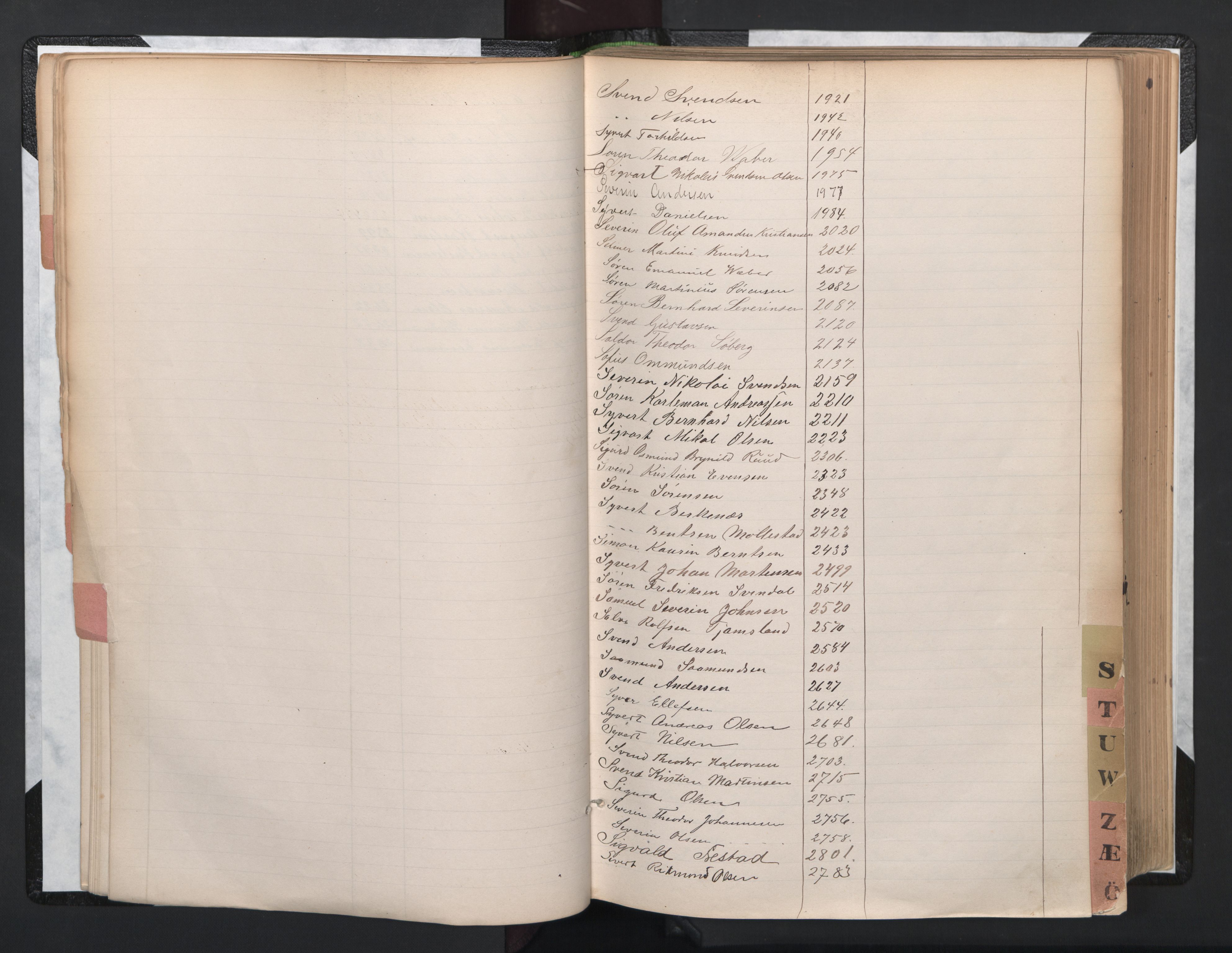 Lillesand mønstringskrets, AV/SAK-2031-0014/F/Fa/L0005: Annotasjonsrulle nr 1921-3502 med register, G-2, 1890-1948, p. 25