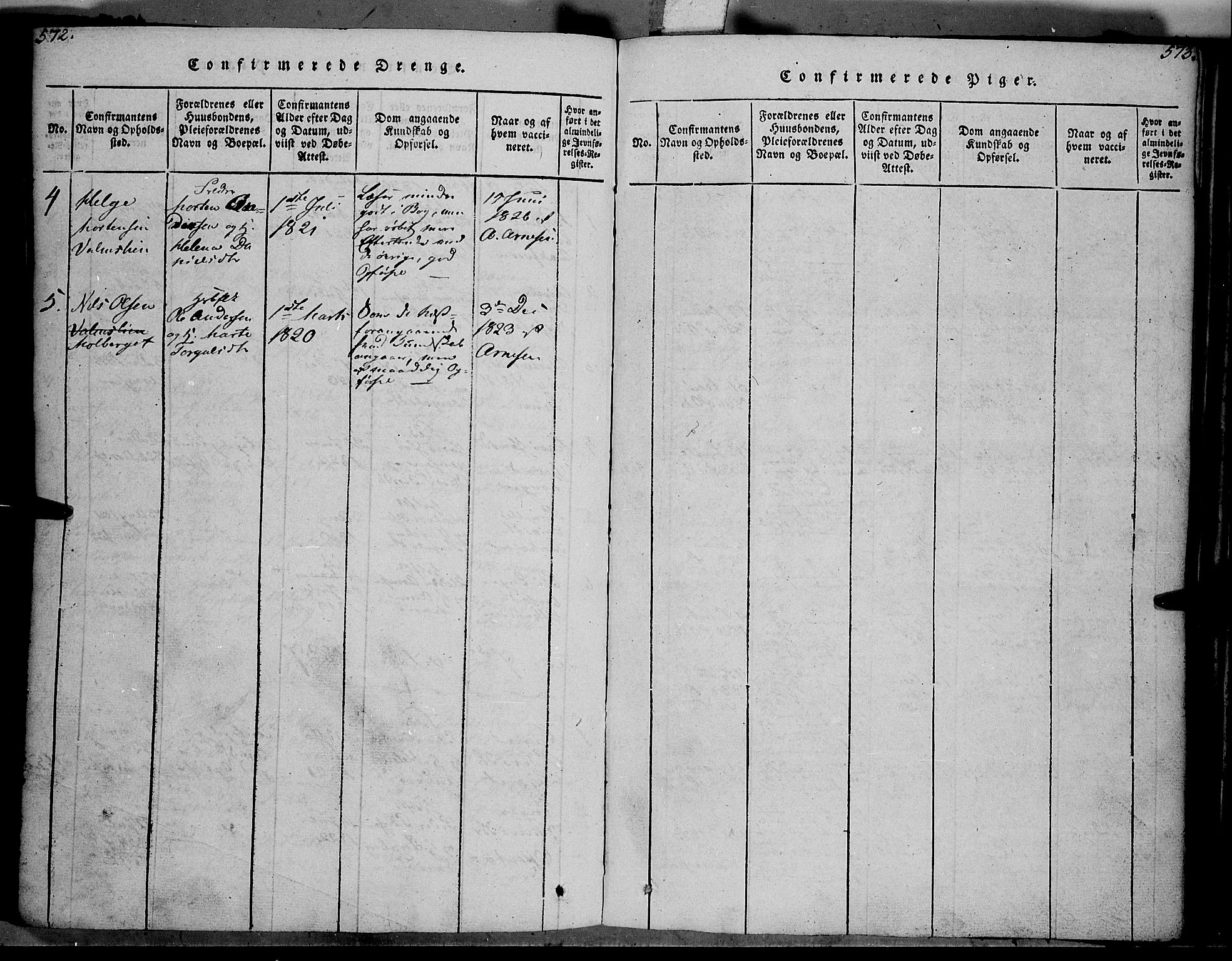 Trysil prestekontor, SAH/PREST-046/H/Ha/Haa/L0003: Parish register (official) no. 3 /2, 1814-1842, p. 572-573